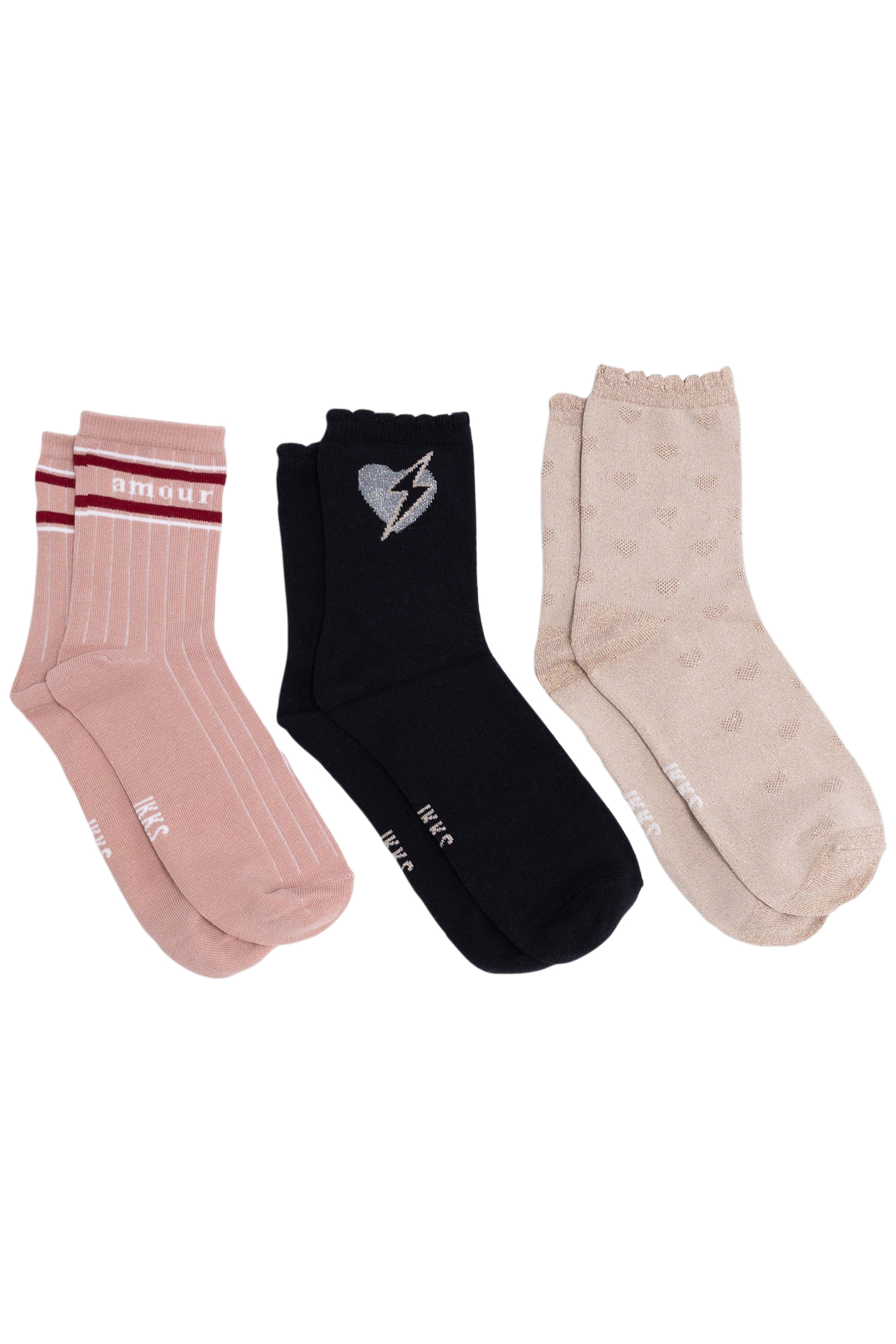 PINK, GOLD AND BLACK GIRLS' SOCKS 2