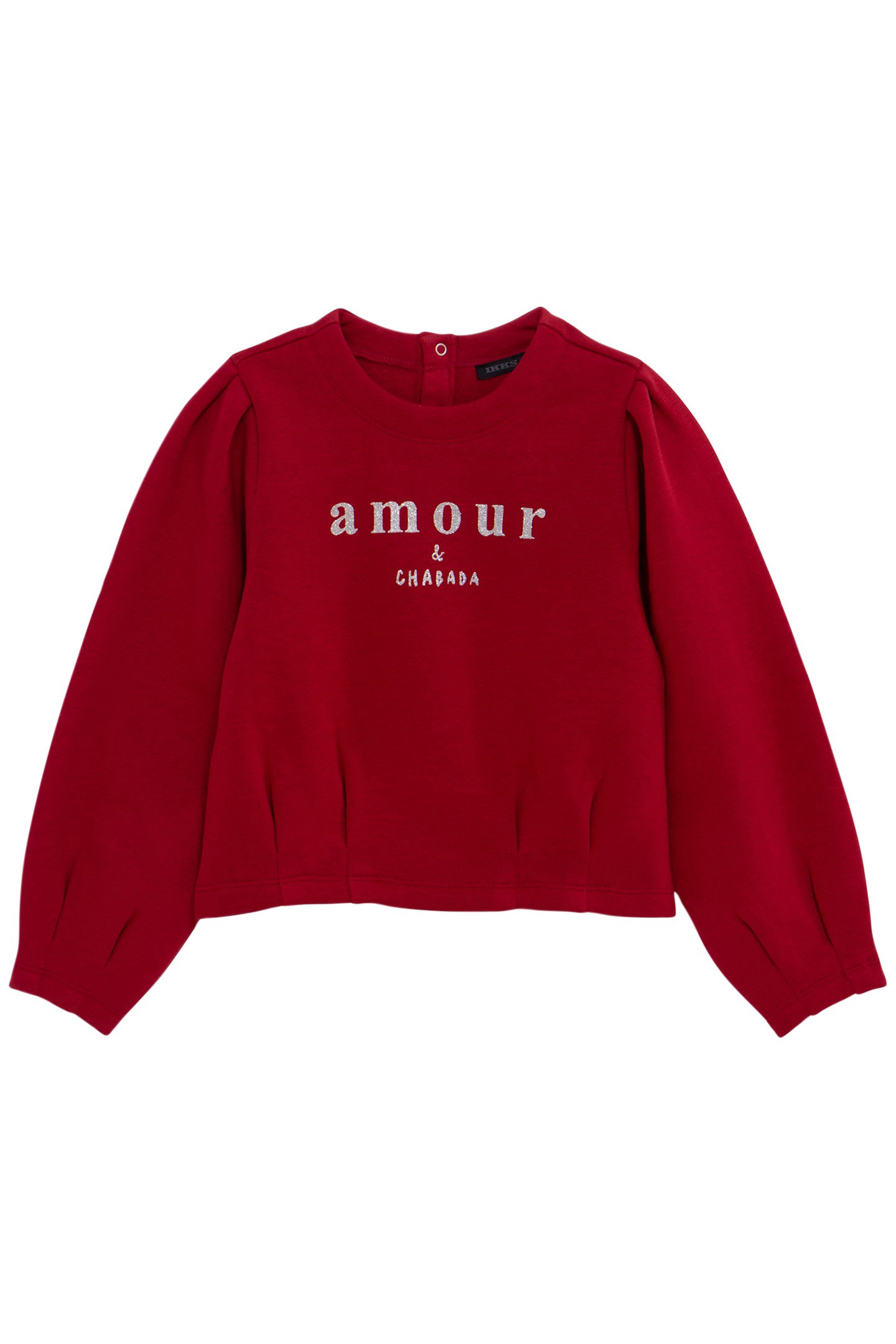 GIRL'S RED SEQUINED PRINT SWEATSHIRT WITH PLEATS by IKKS