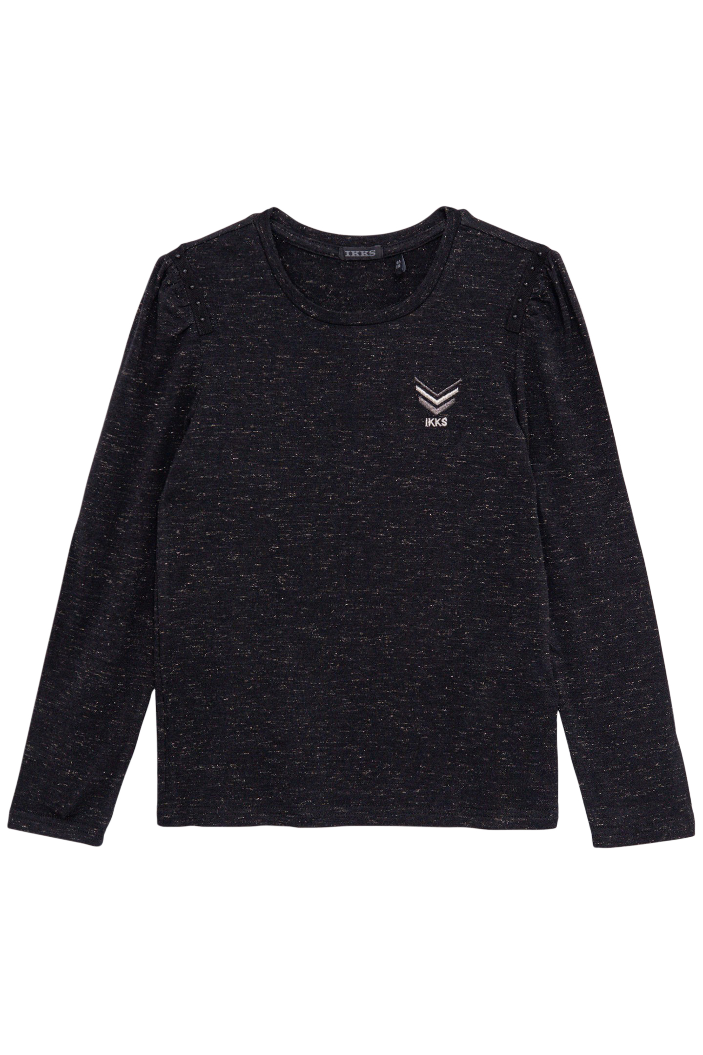 GIRL'S BLACK GLITTER CHEVRON EMBROIDERY T-SHIRT 1