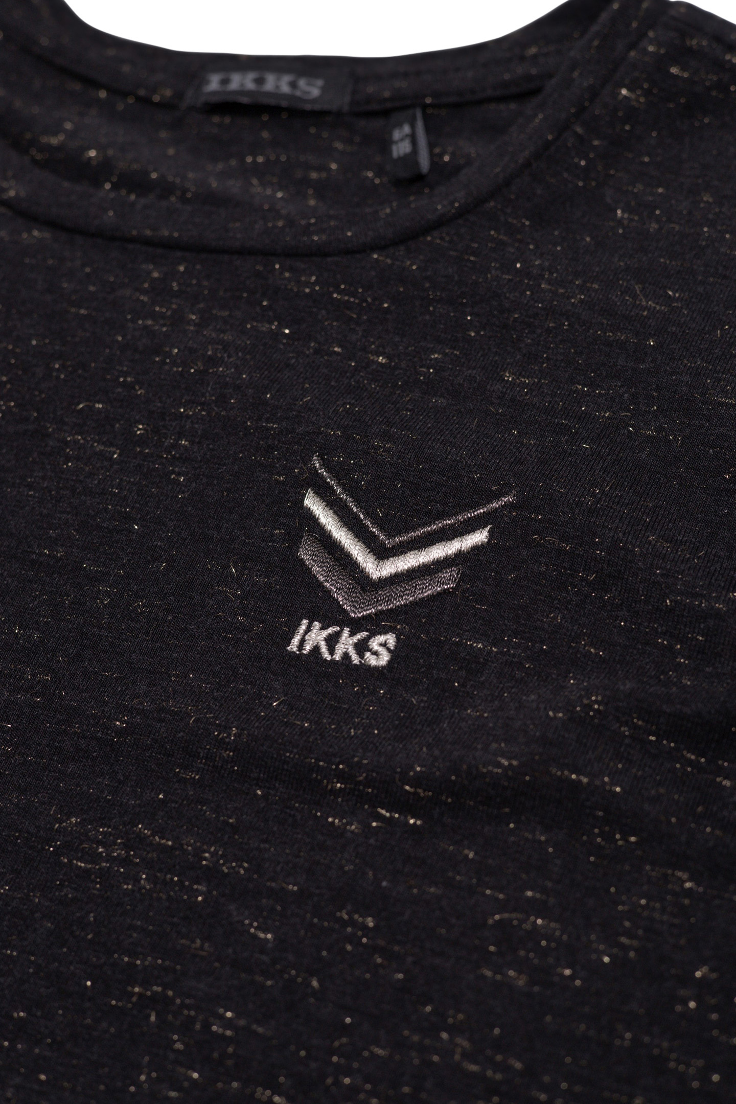 GIRL'S BLACK GLITTER CHEVRON EMBROIDERY T-SHIRT 5