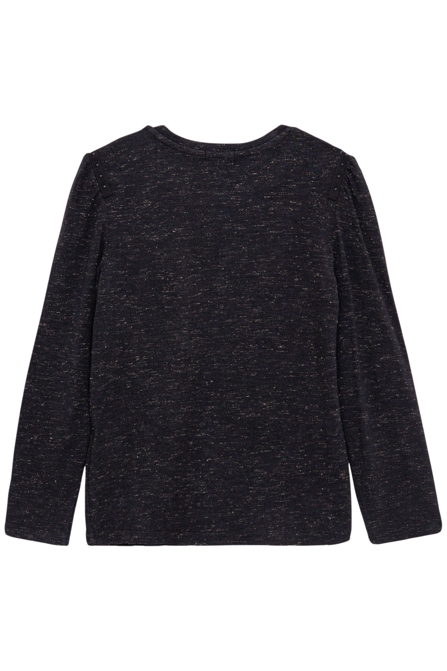 GIRL'S BLACK GLITTER CHEVRON EMBROIDERY T-SHIRT 2