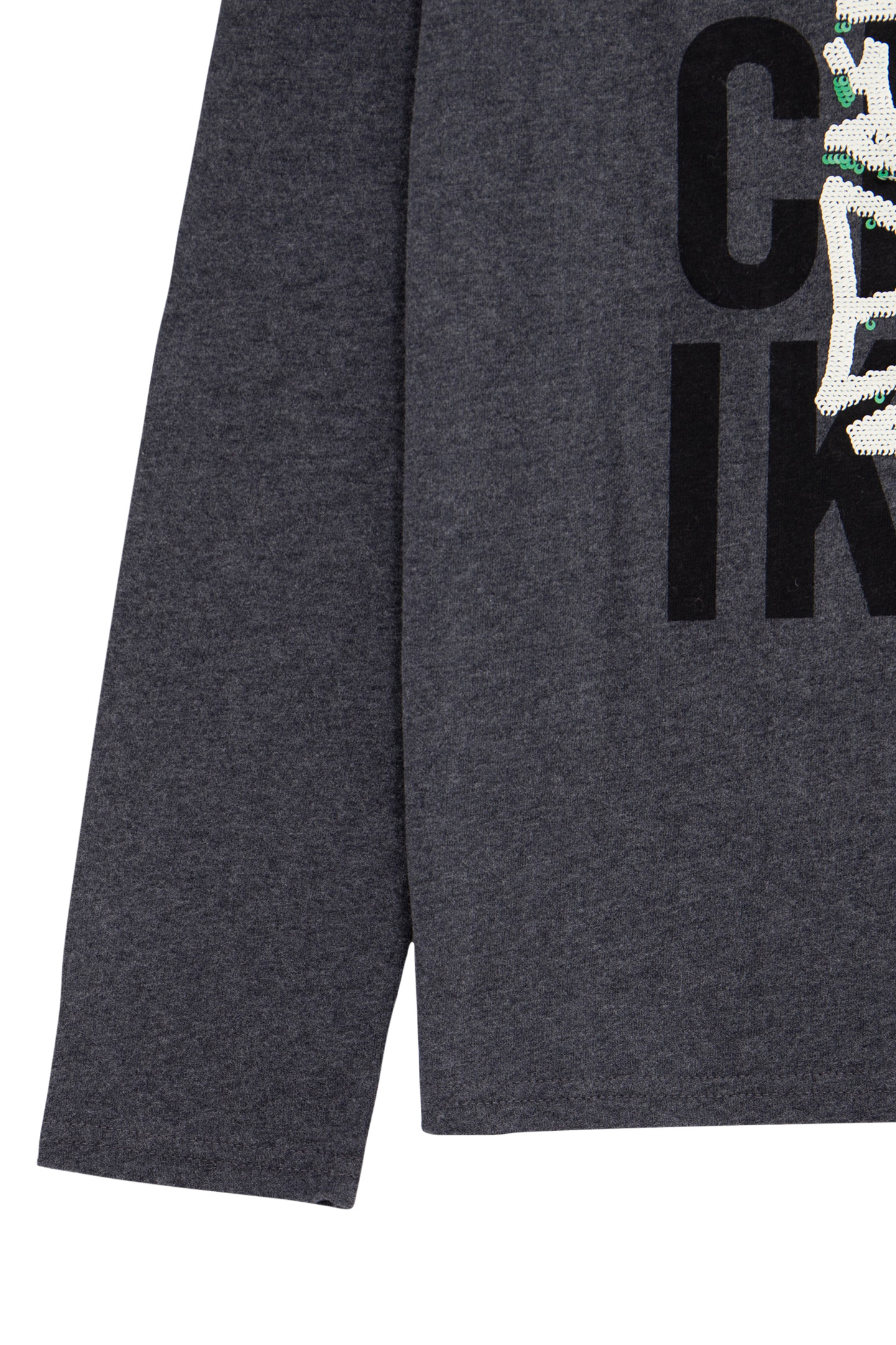 BOY'S GREY MESSAGE PRINT T-SHIRT WITH SEQUINS EMBROIDERY 4