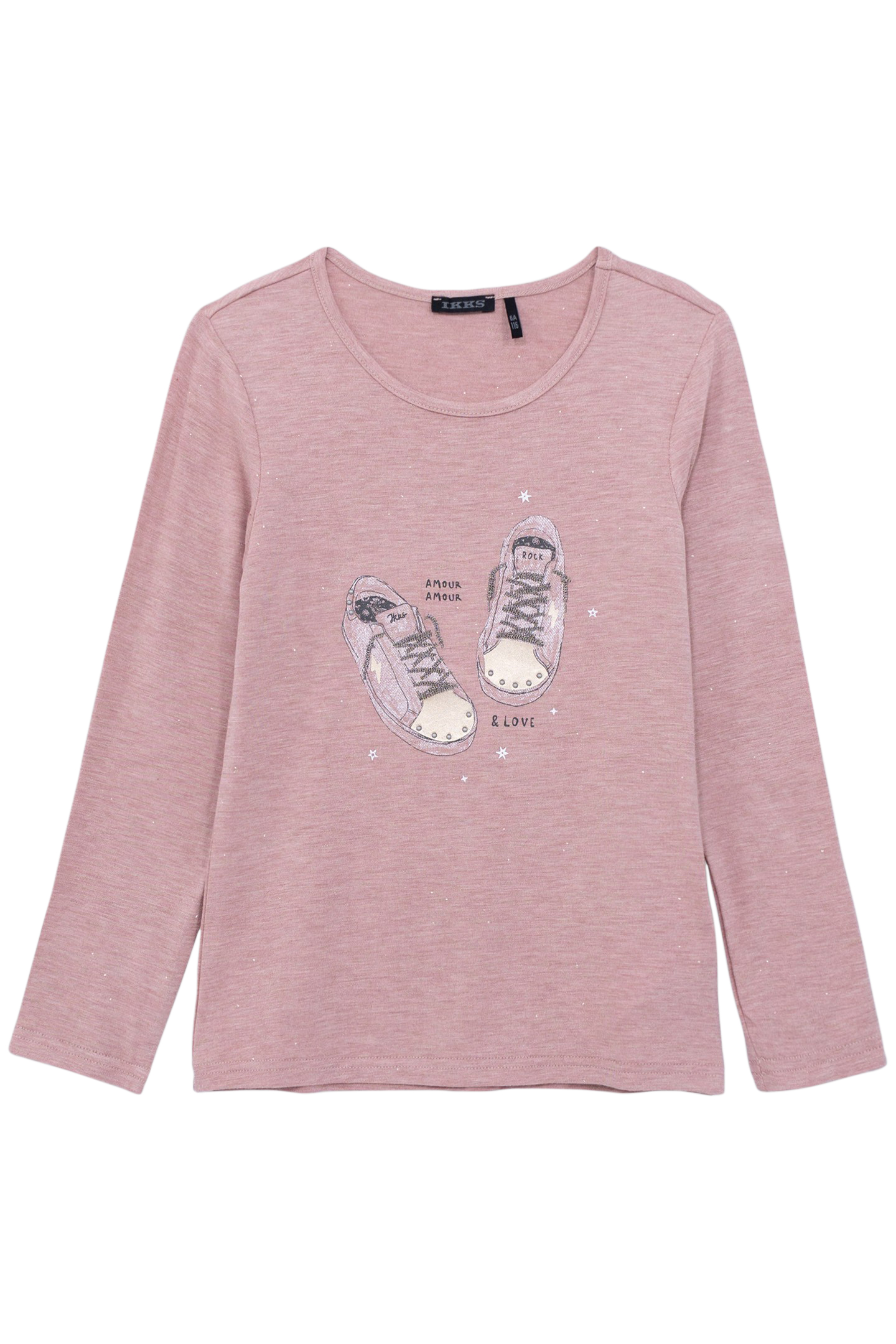 PINK GLITTER T-SHIRT TENNIS LACES EMBROIDERED GIRL 1