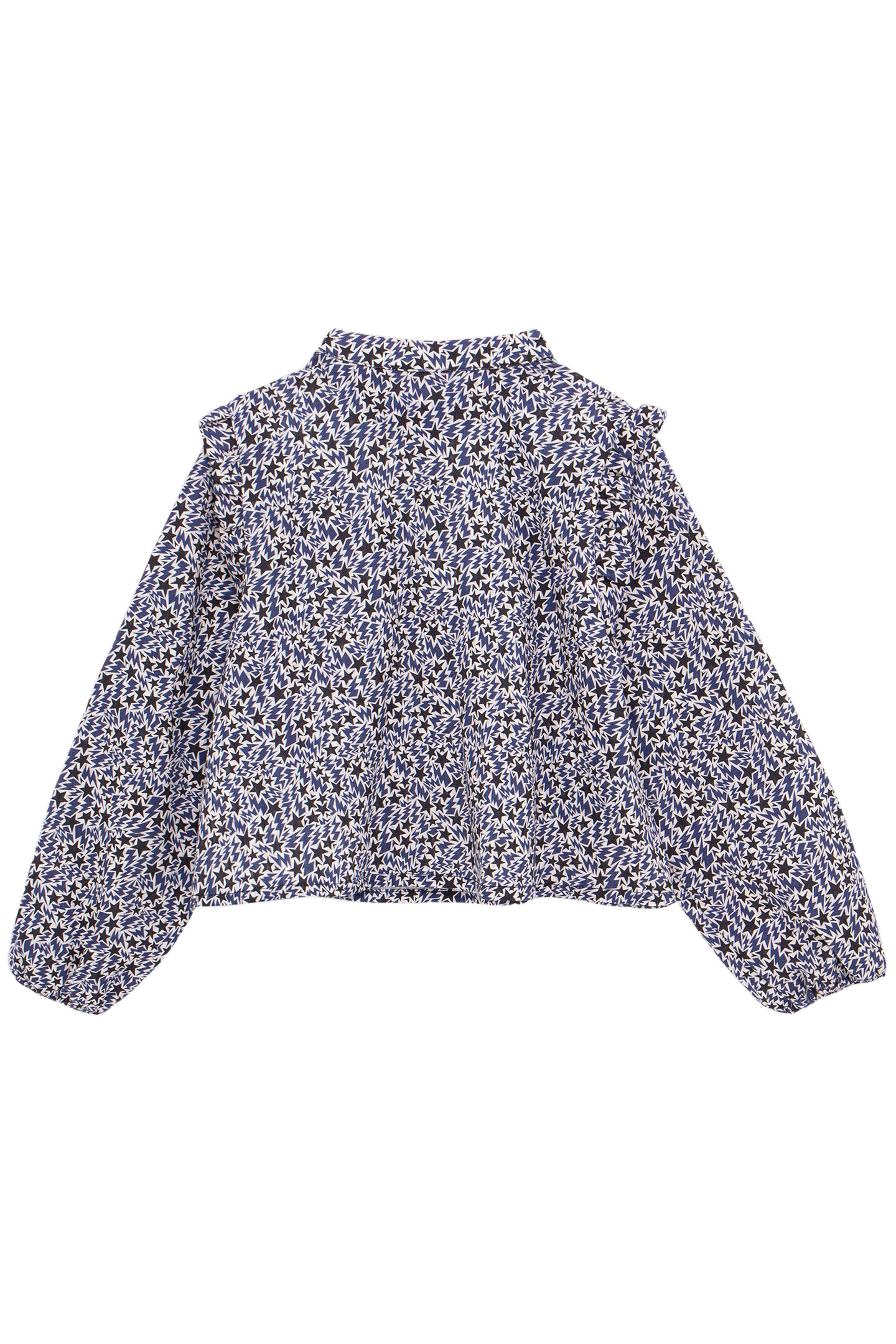 GIRL’S ECRU ORGANIC COTTON STARS-LIGHTNING PRINT BLOUSE 2