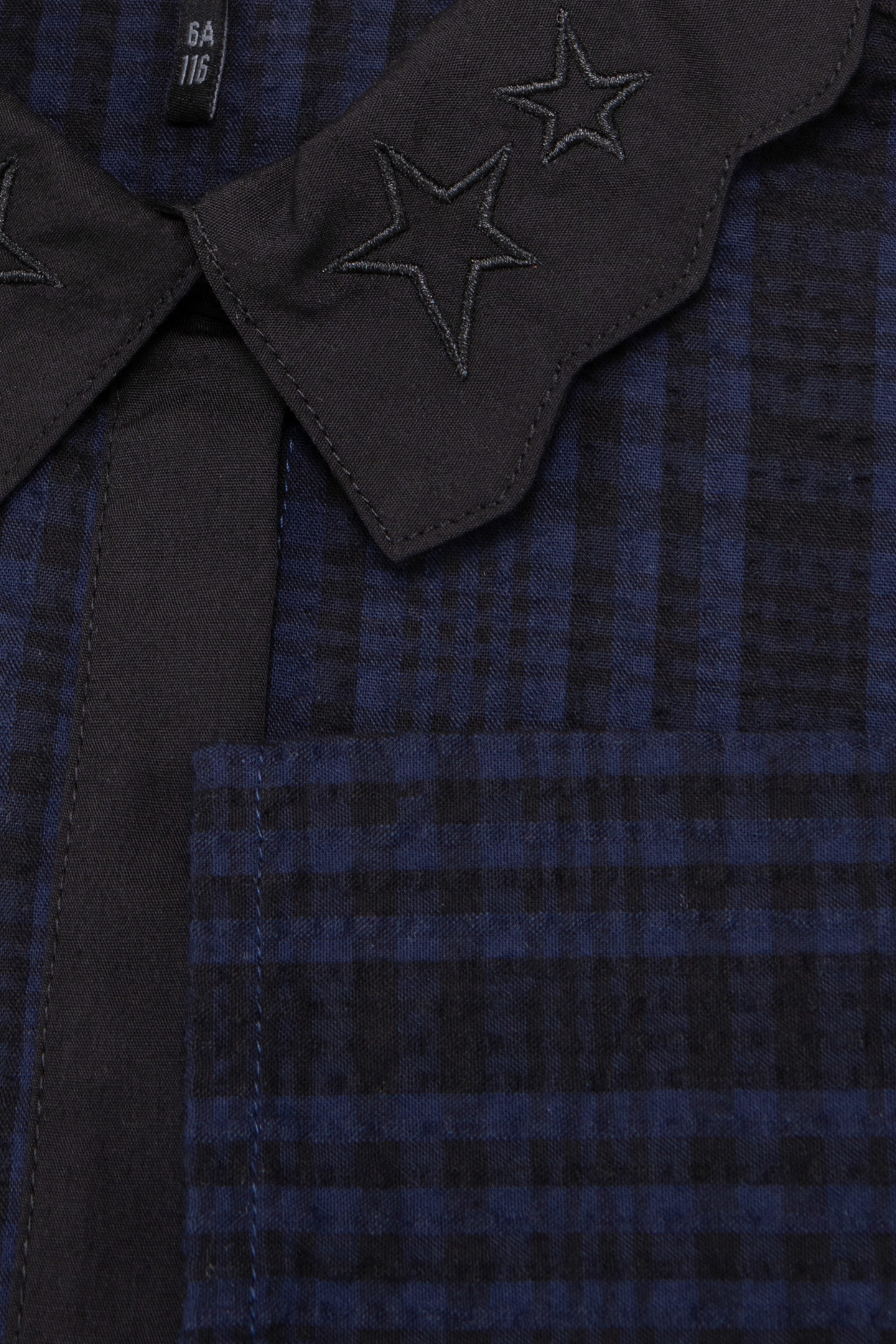 GIRL'S NAVY CHECK CROPPED SHIRT 5