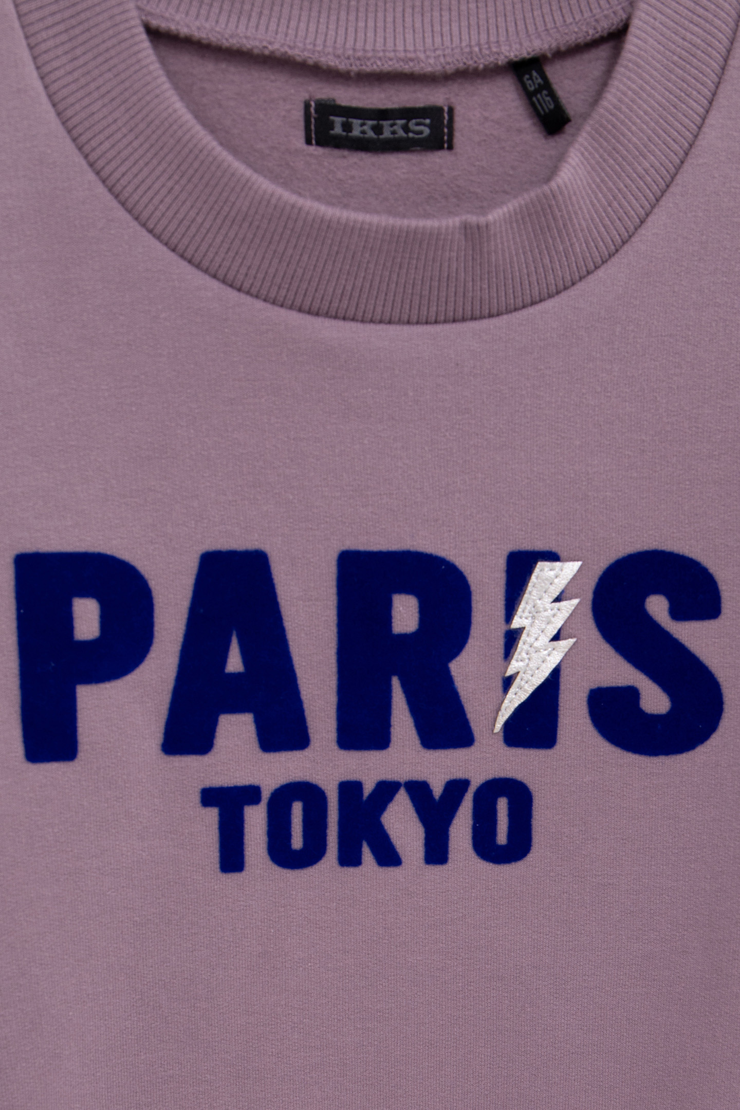 GIRL'S LILAC BLUE FLOCKED VELVET MESSAGE SWEATSHIRT 4