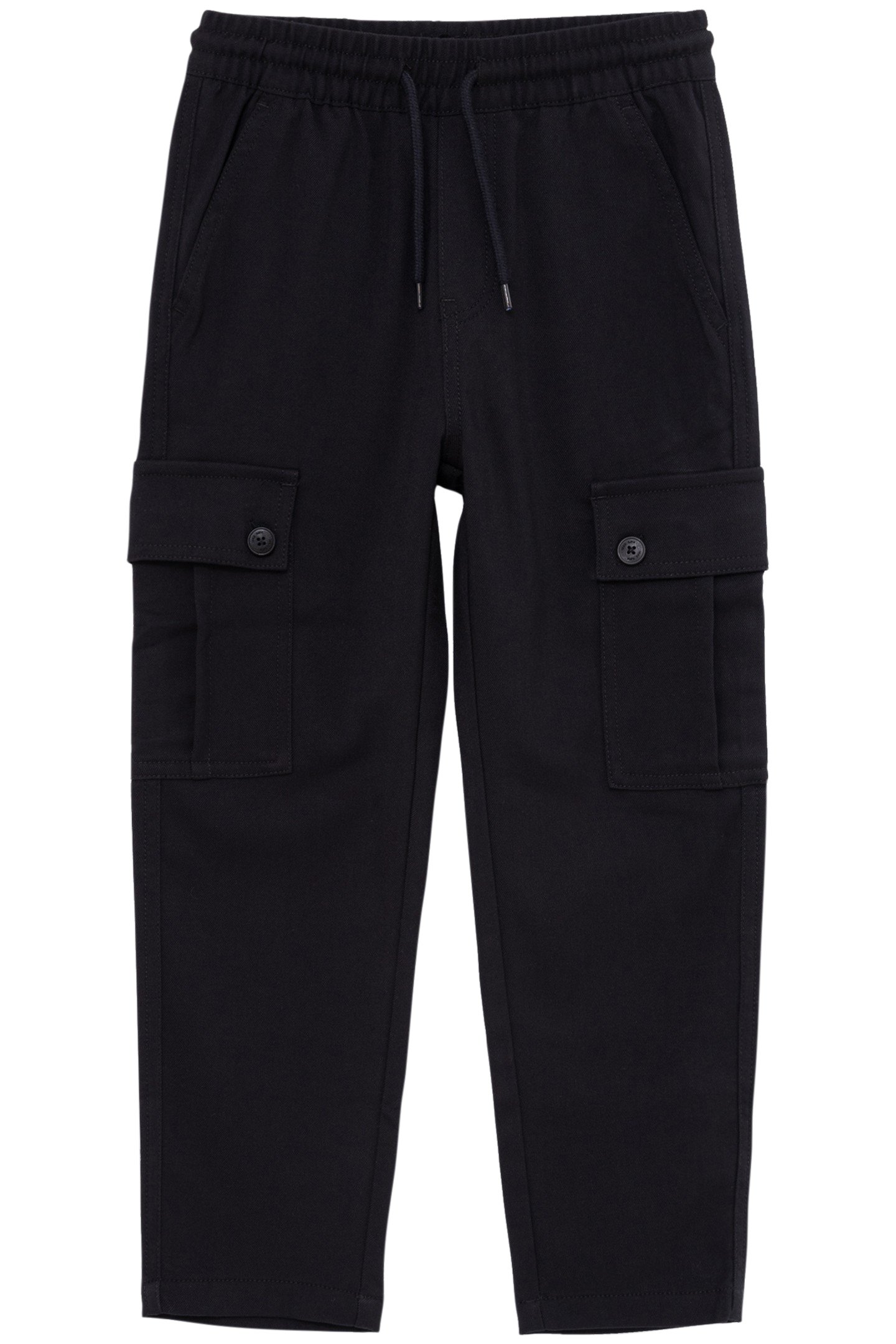 BLACK BATTLE PANTS WITH ELASTIC WAISTBAND FOR BOYS by IKKS