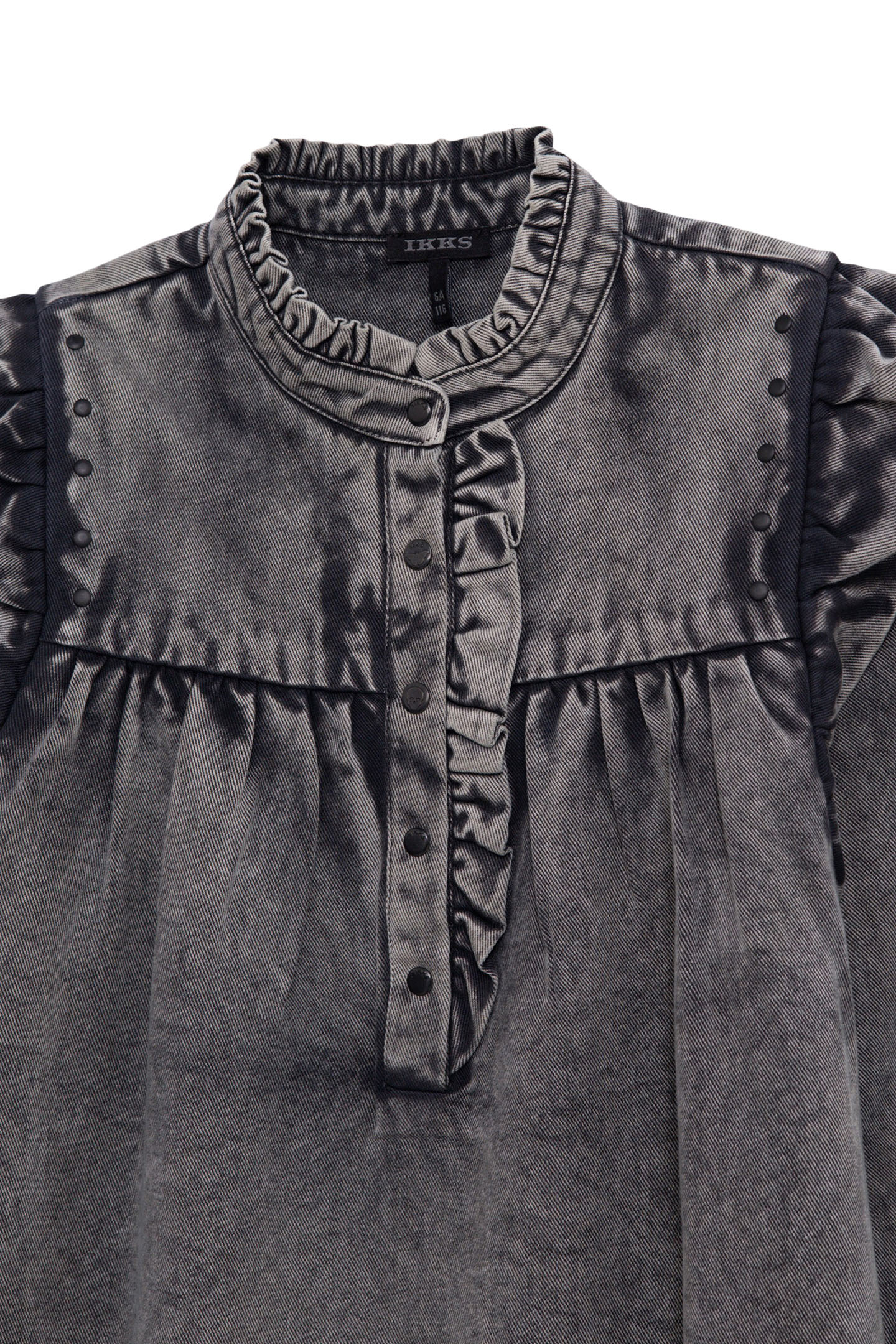 FADED BLACK GIRL'S DRESS WITH RUFFLES AND STUDS 3