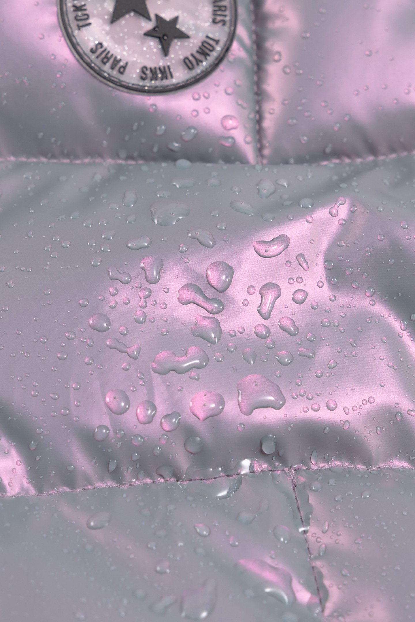 SHORT LILAC IRIDESCENT DOWN JACKET WITH GIRL'S TRIM 9