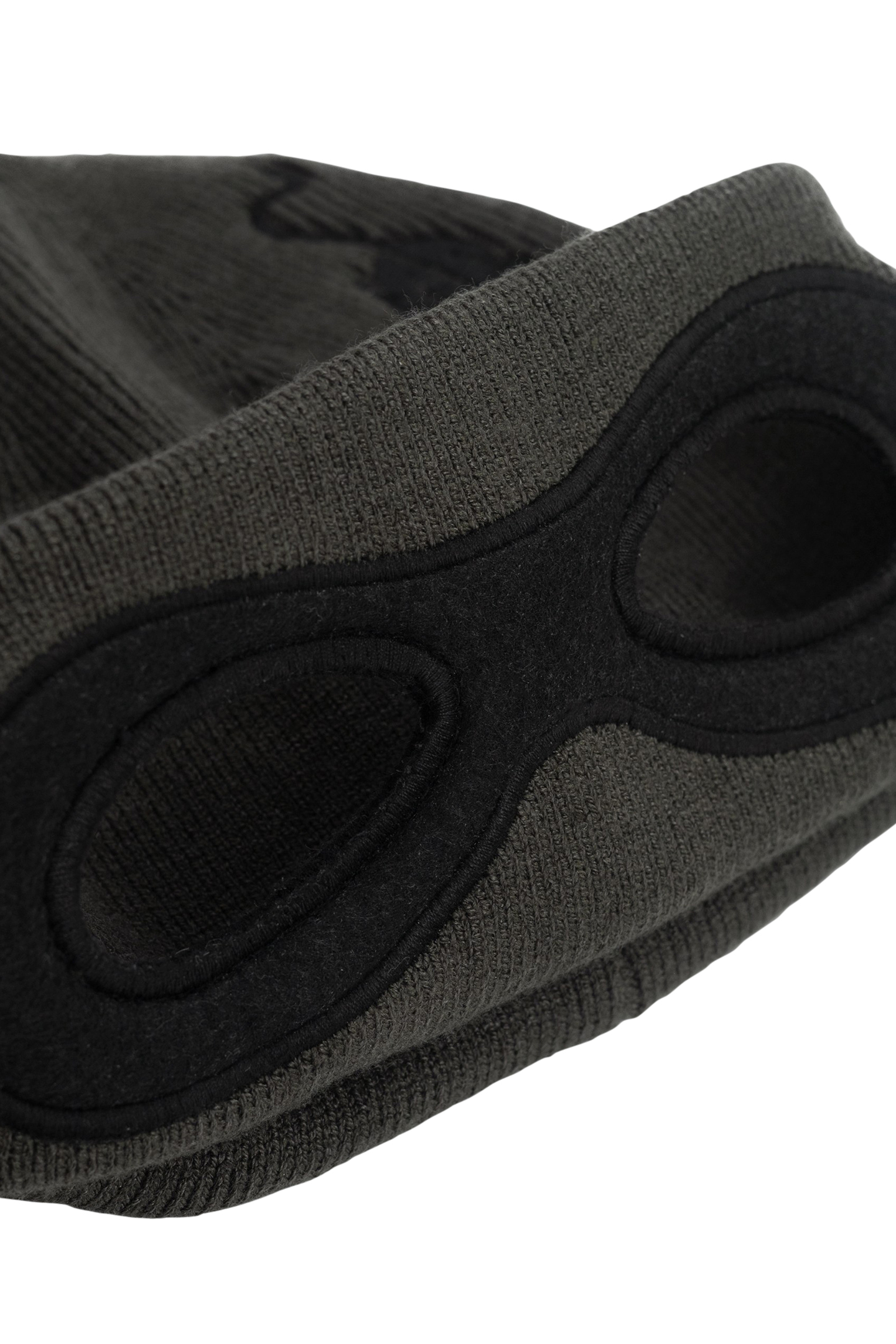 BOY'S RECYCLED KNITTED KHAKI HAT WITH MASK CUT-OUT 4