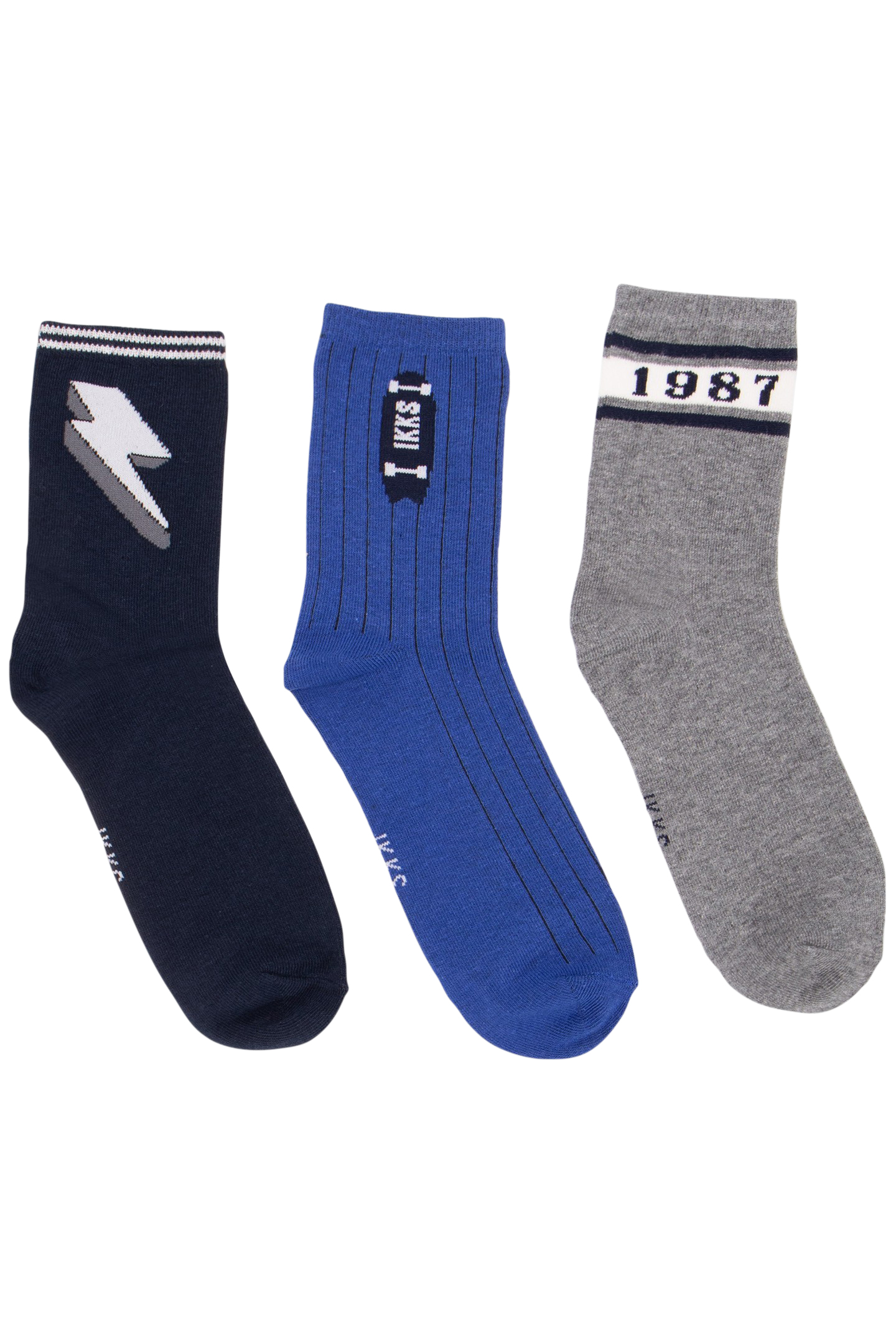 BOYS' BLUE, GREY AND NAVY SOCKS 2