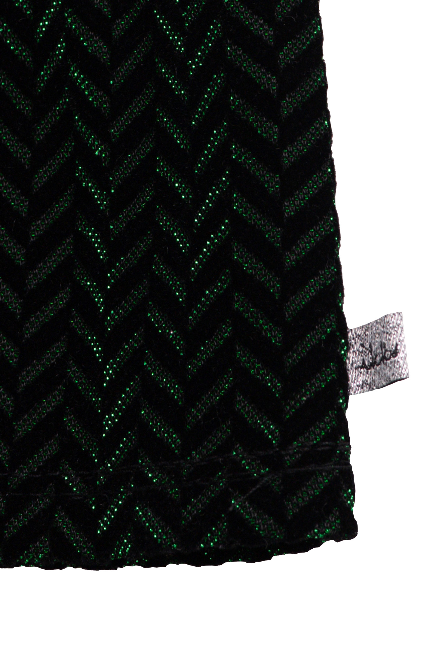 GIRL'S BLACK VELVET HERRINGBONE PATTERN LUREX DRESS 4