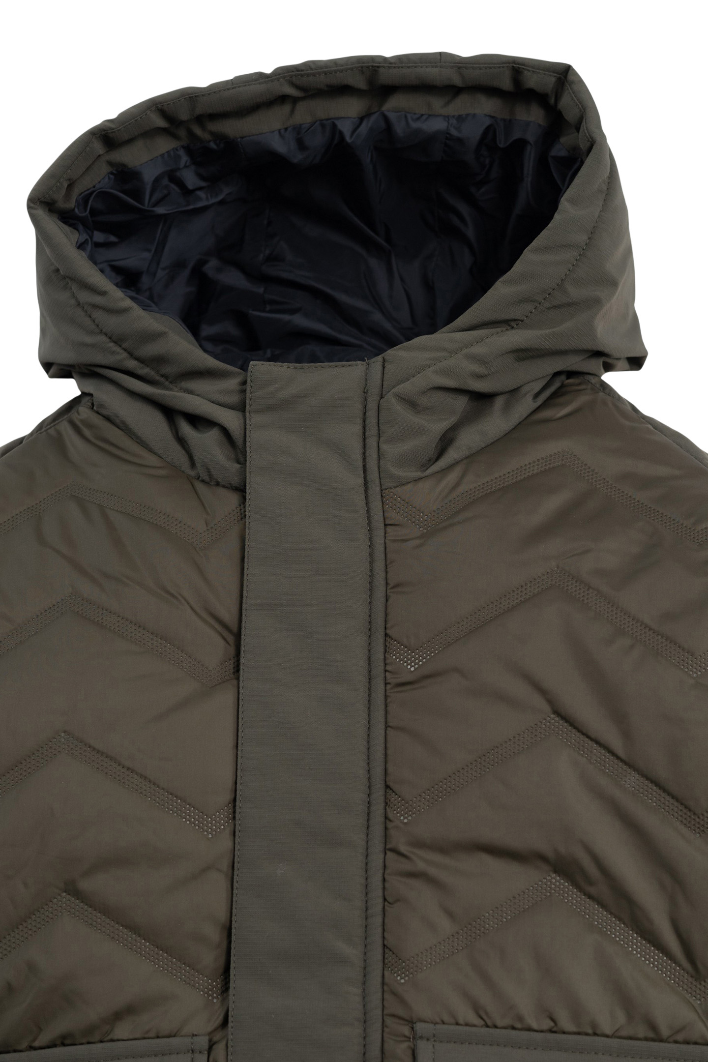 BOY'S KHAKI NYLON HEAT-SEALED HERRINGBONE JACKET 4