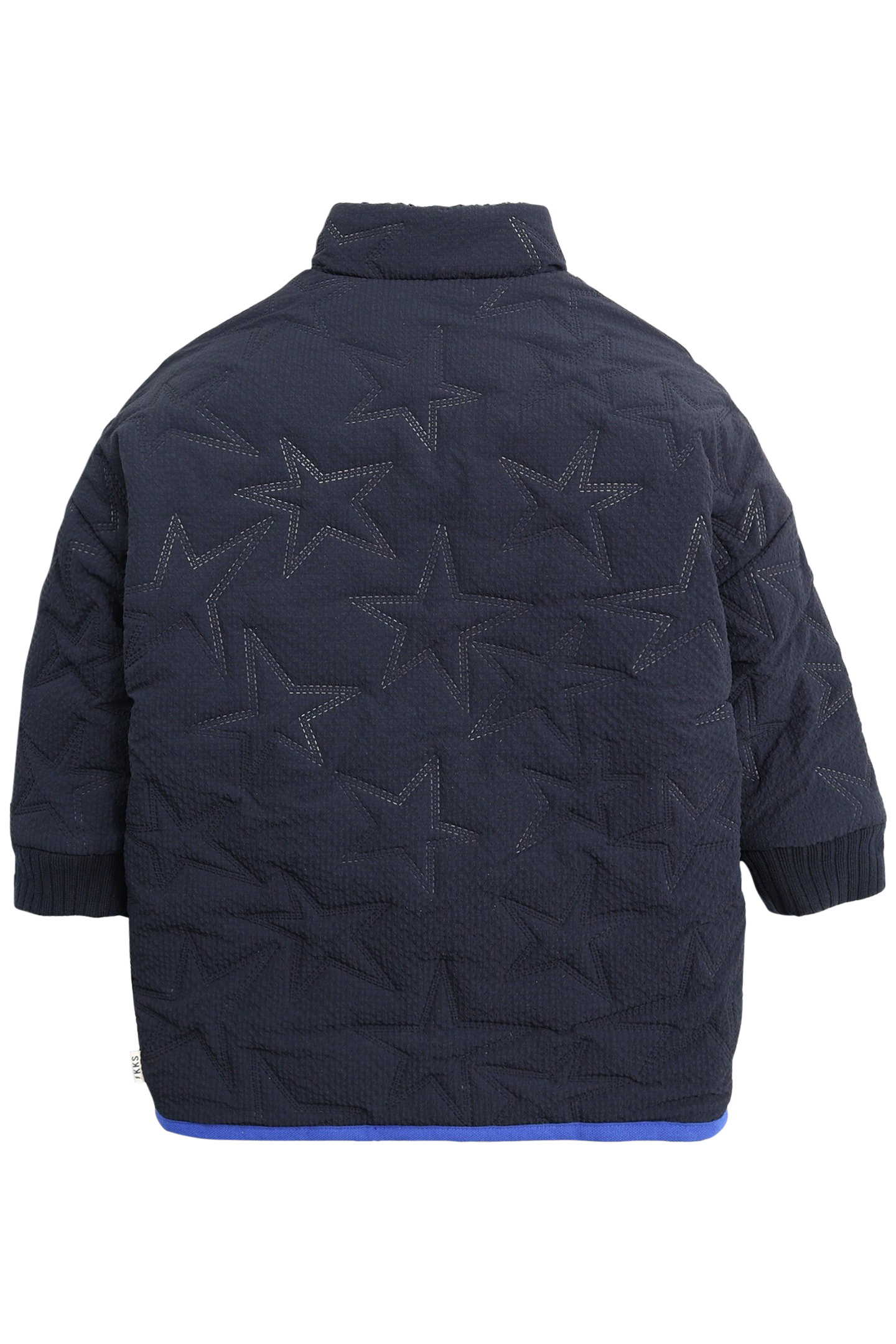 GIRL'S REVERSIBLE NAVY NYLON STAR AND SHERPA COAT 2
