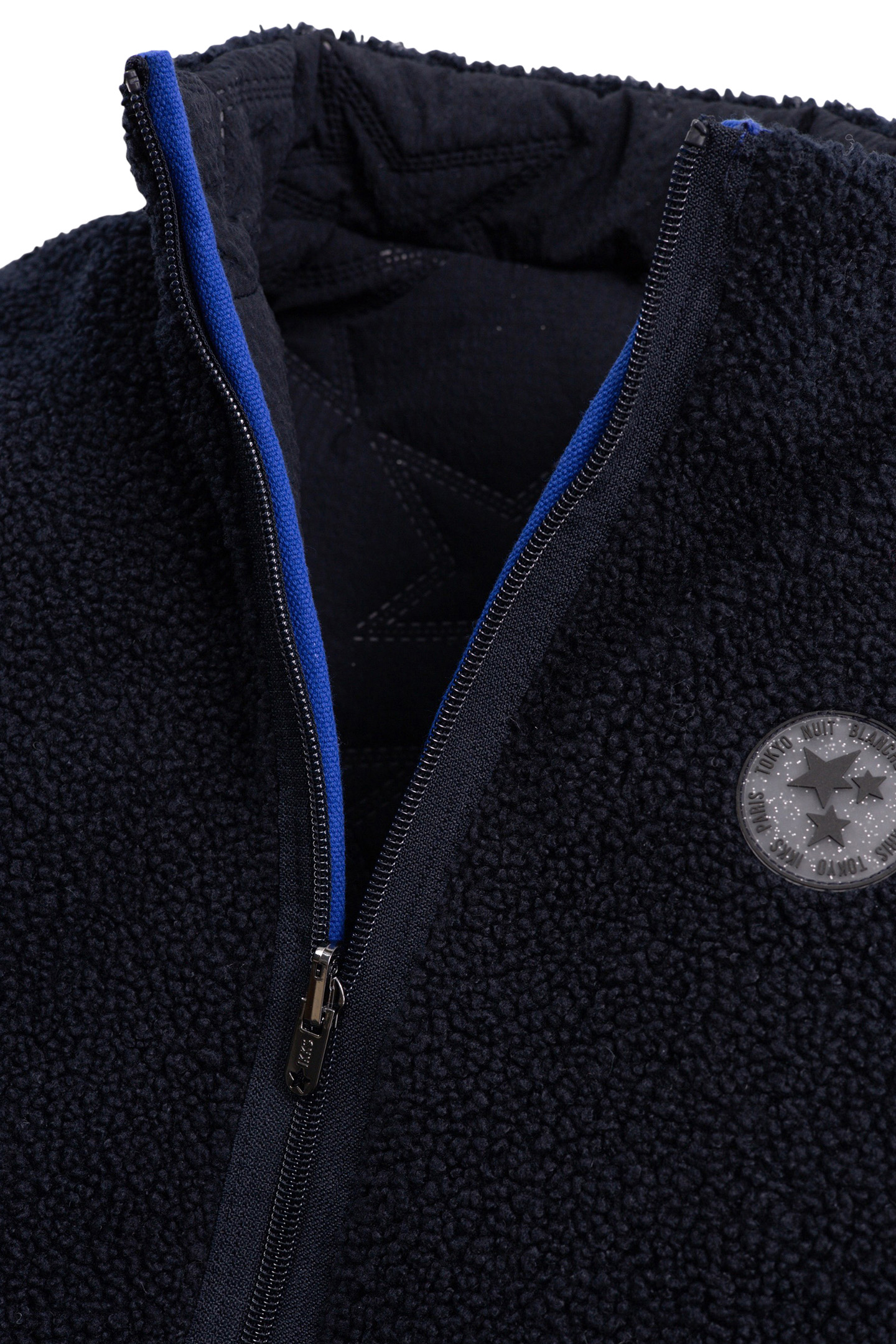 GIRL'S REVERSIBLE NAVY NYLON STAR AND SHERPA COAT 6