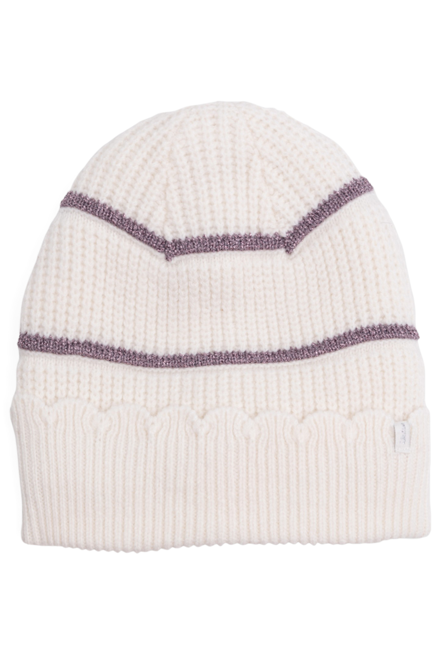 GIRL'S ECRU LUREX STRIPED KNITTED HAT by IKKS