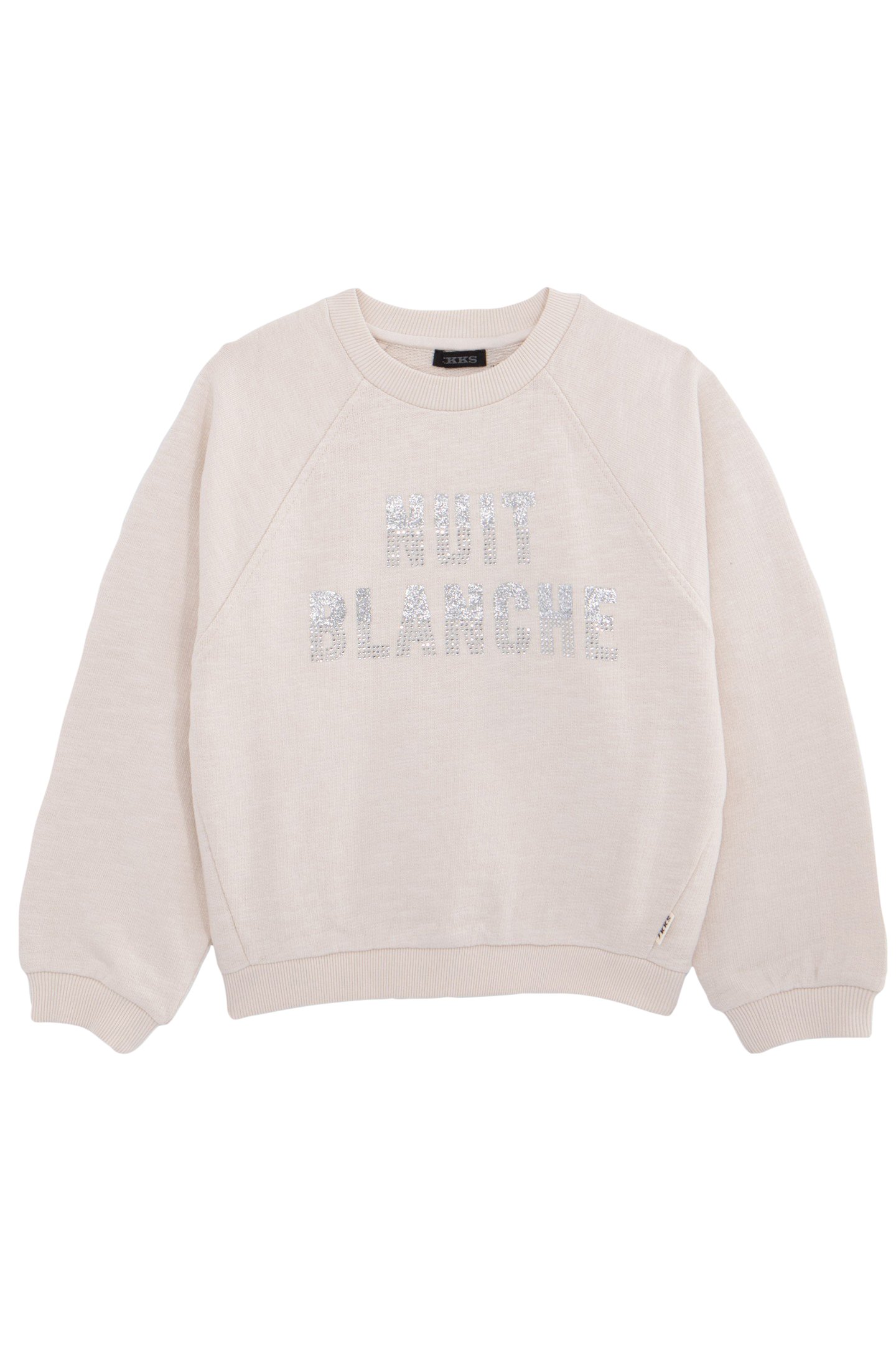 GIRL'S ECRU METALLIC MESSAGE SWEATSHIRT 1