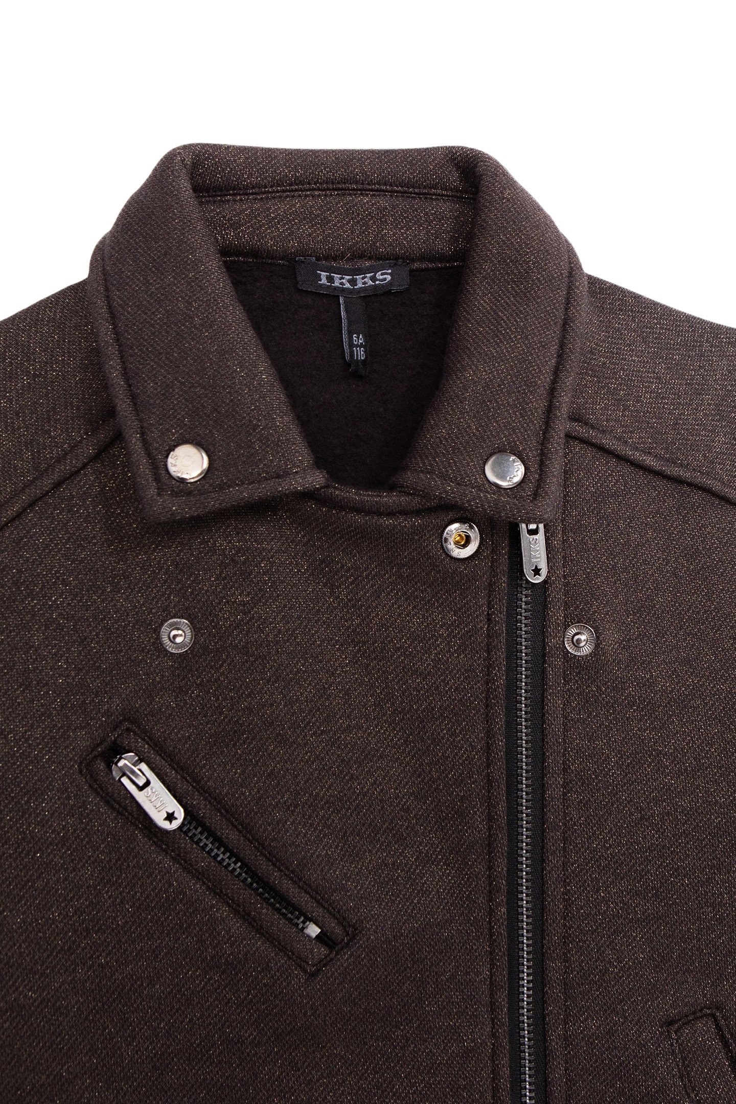 GIRL'S BLACK SEQUINED FLEECE BIKER CARDIGAN 5