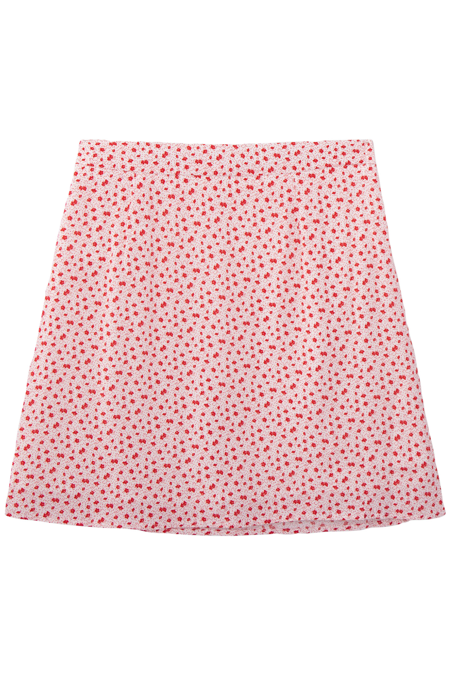 SHORT ECRU SKIRT LENZING™ ECOVERO™ RED FLOWERS GIRL 2