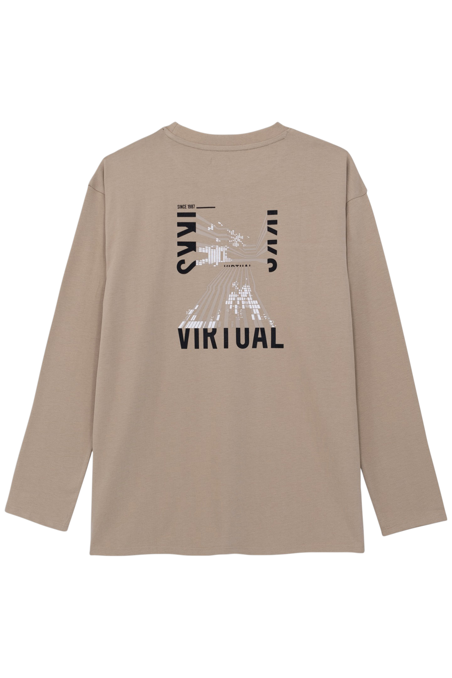 BOY'S BEIGE ORGANIC COTTON MAXI VISUAL BACK T-SHIRT 2