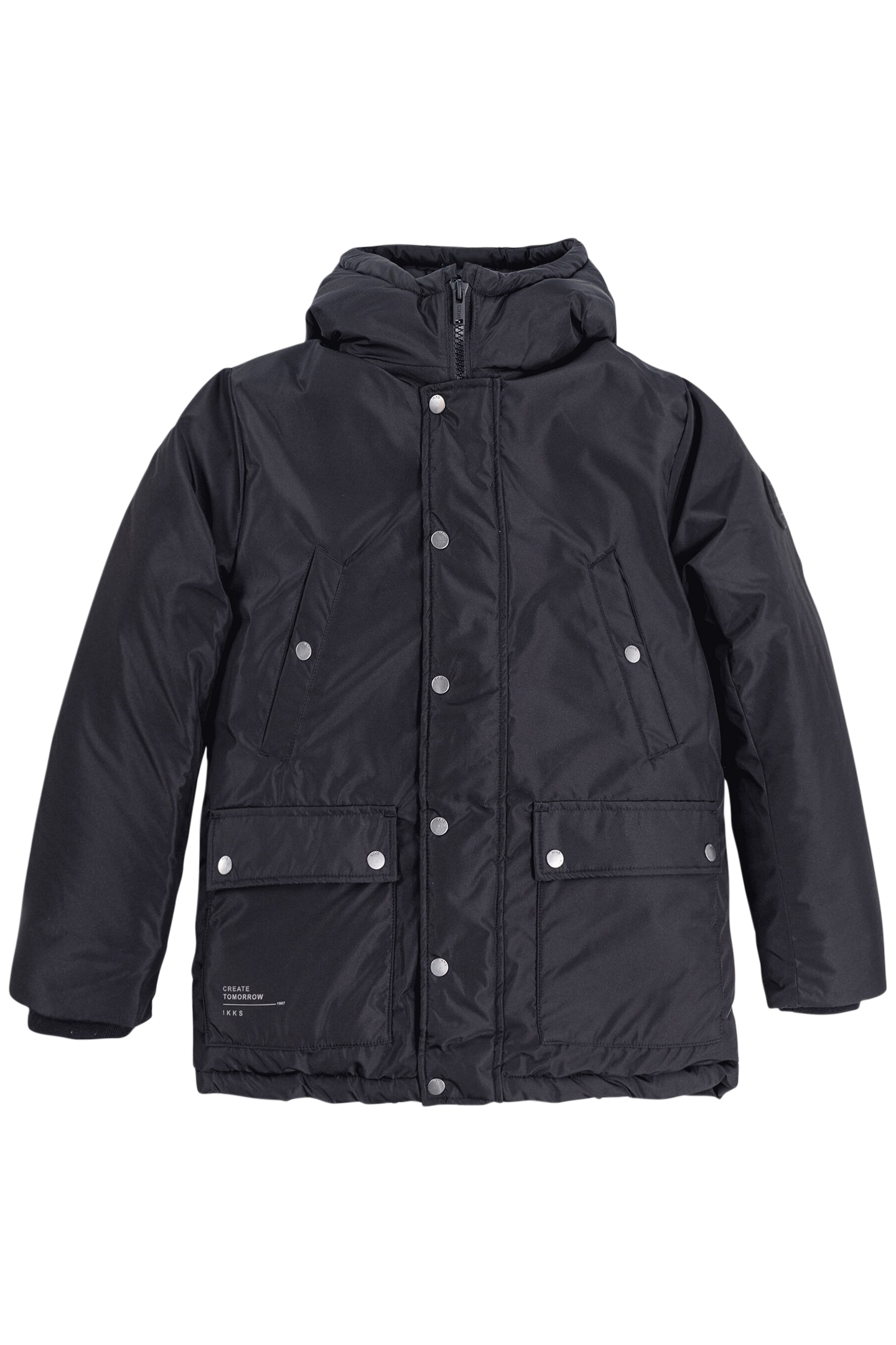 BOY'S BLACK 2-IN-1 PARKA WITH VELVET DOWN JACKET 1