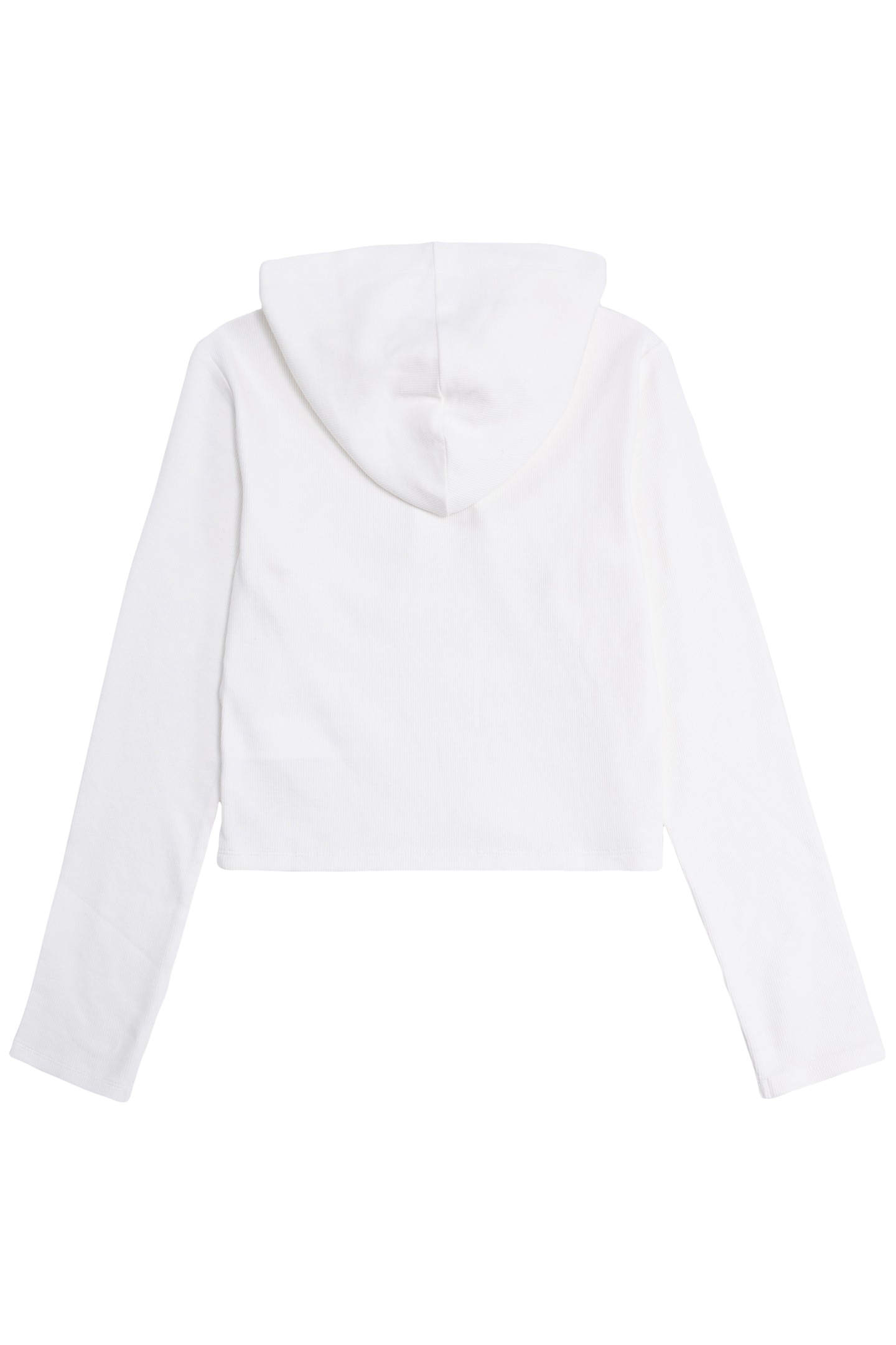 ECRU T-SHIRT WITH RIB KNIT HOOD AND GIRL'S MESSAGE 2