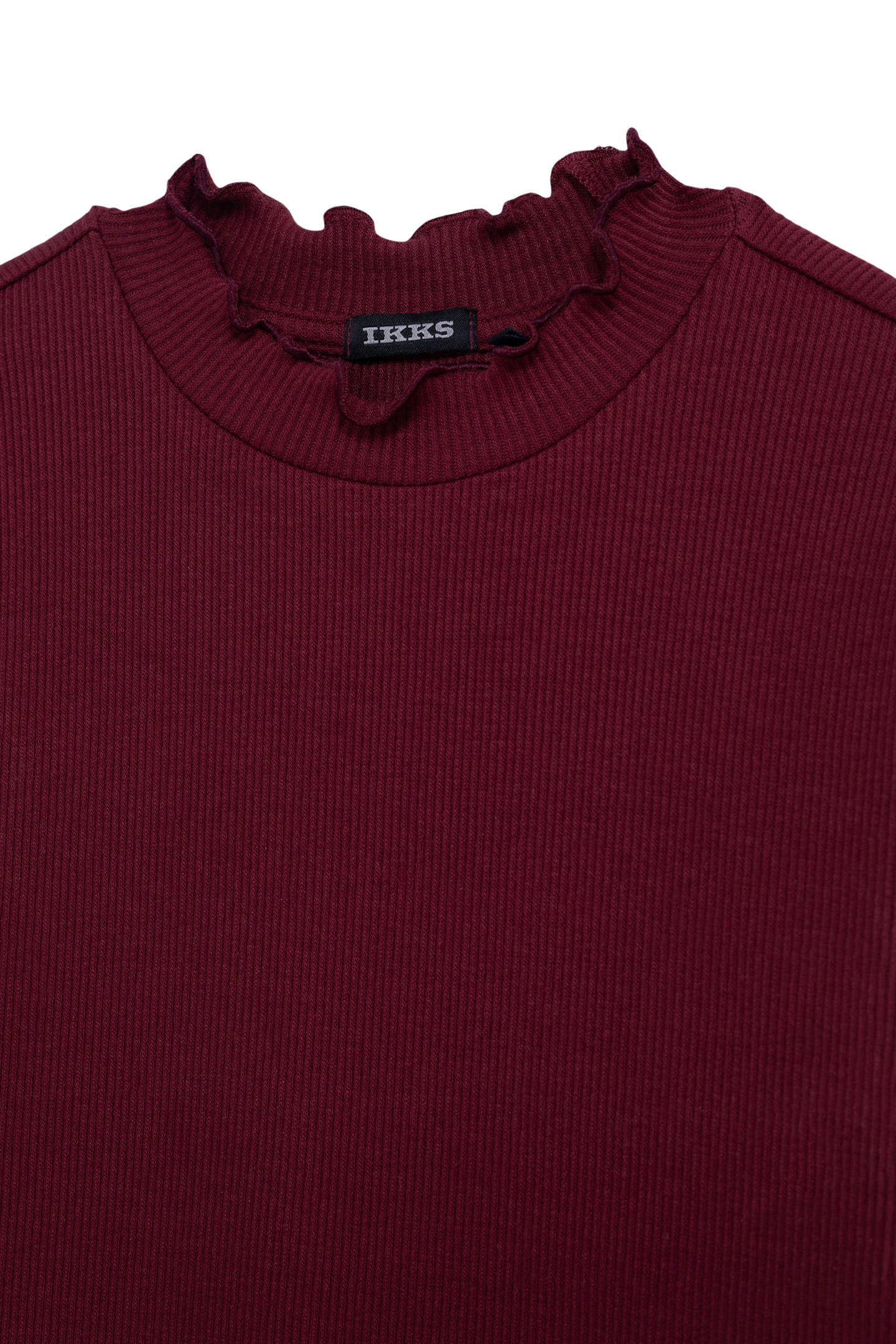 GIRLS' BURGUNDY RIB-KNIT T-SHIRT 4