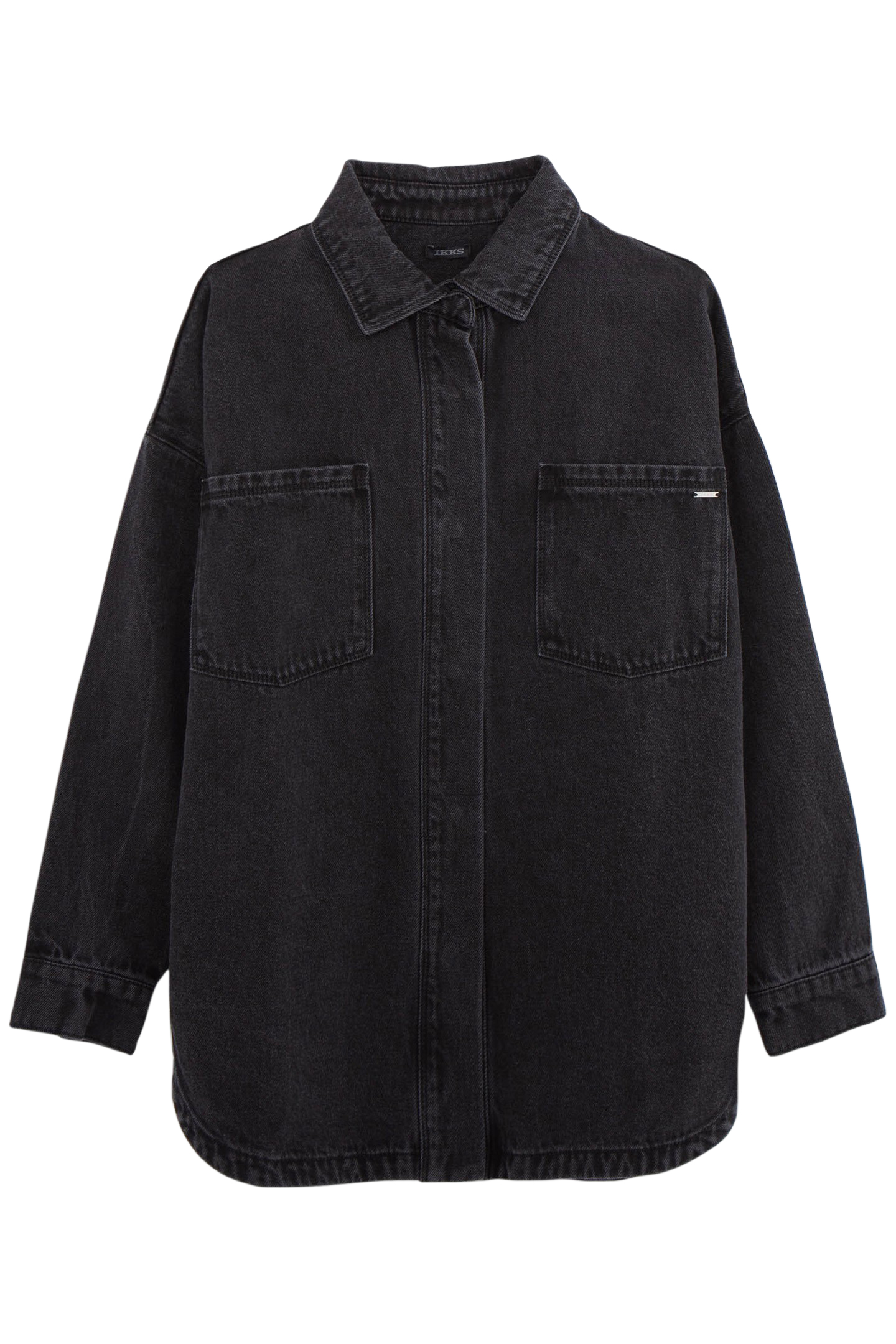 GREY DENIM SHIRT WATERLESS PATCH POCKETS GIRL 1