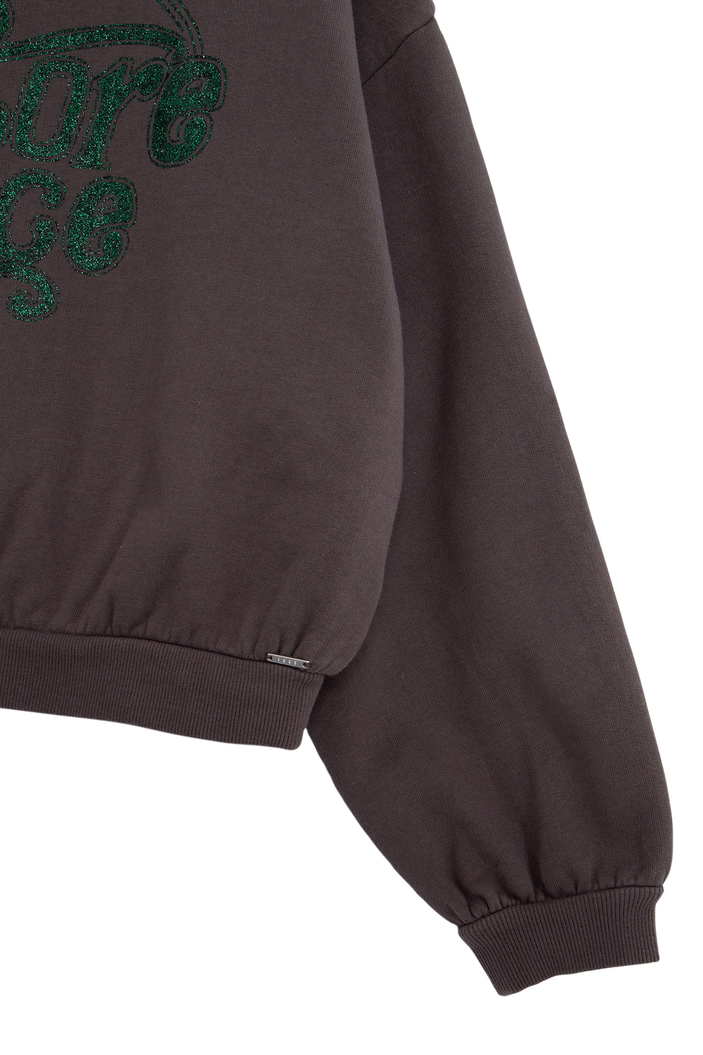 GIRL'S GRAY MESSAGE GREEN GLITTER SWEATSHIRT 4