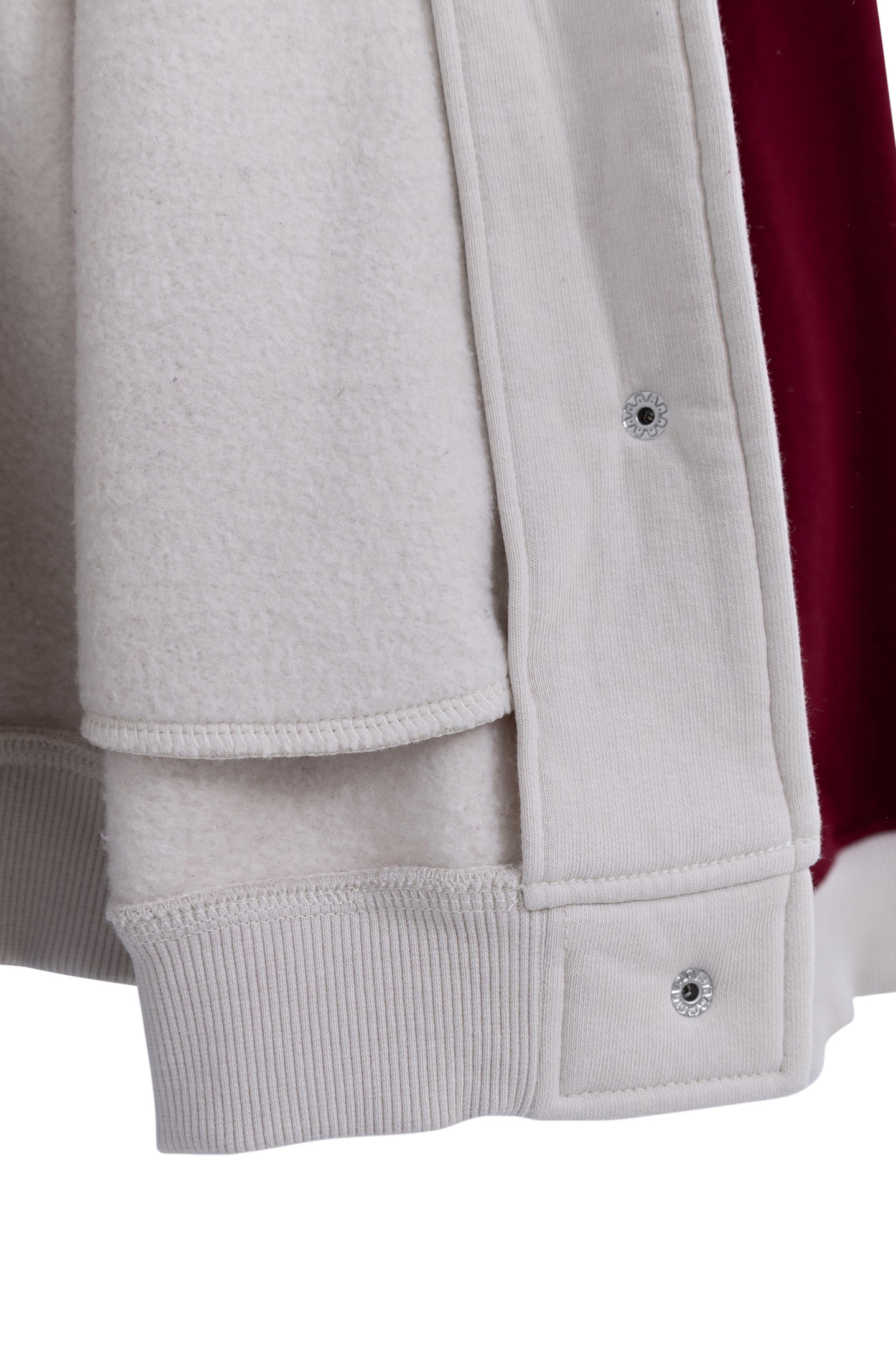 GIRL'S TWO-TONE BEIGE FLEECE BOMBER CARDIGAN 7