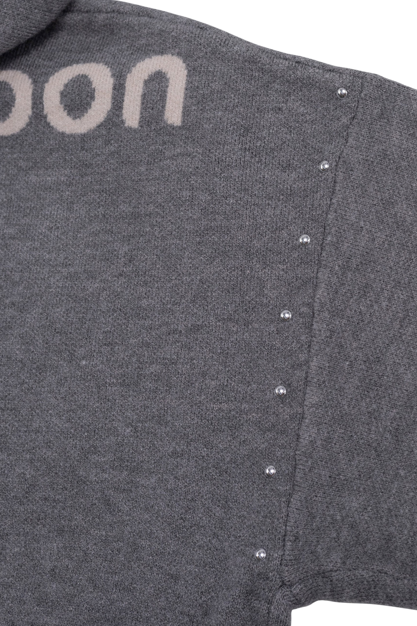 GIRL'S INTARSIA MESSAGE GREY KNITTED HOODIE 4