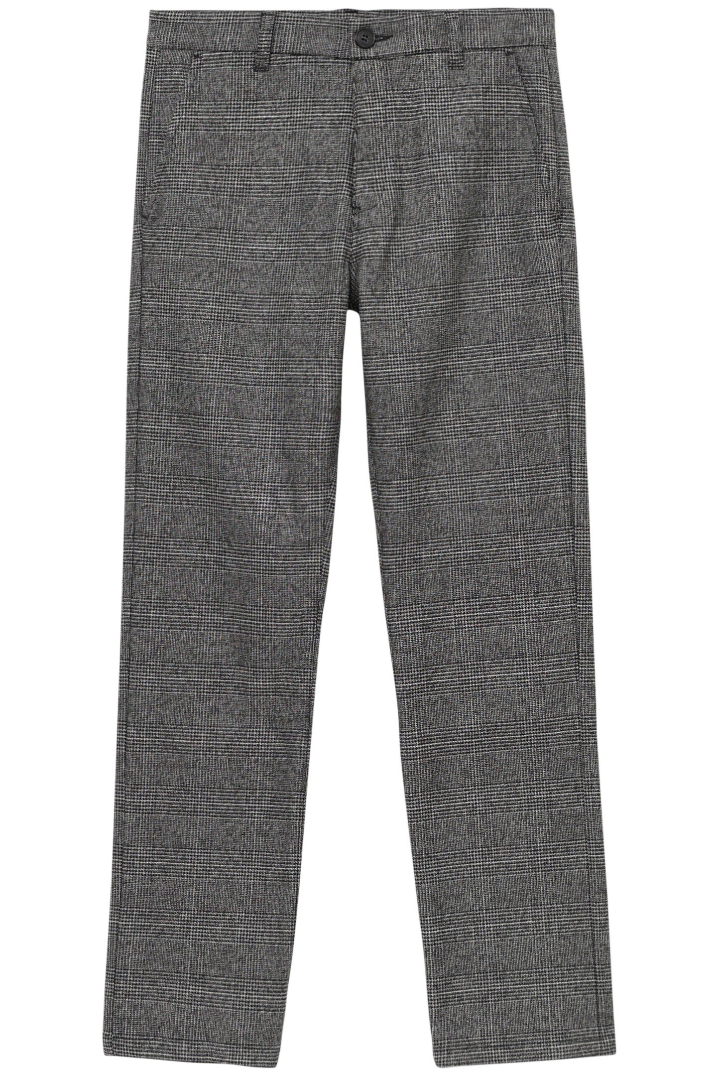 BOY'S BLACK PRINCE OF WALES CHINO PANTS 1