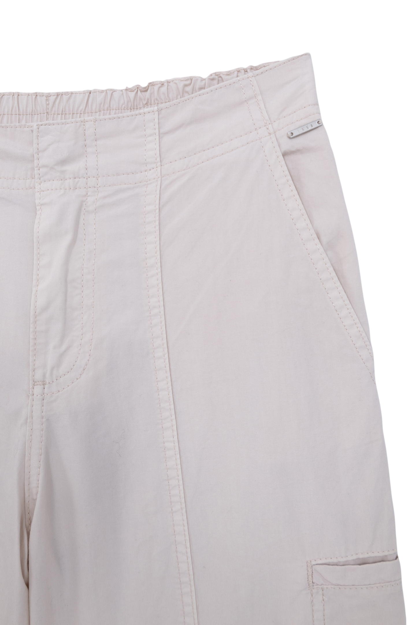 GIRL'S BATTLE UPCYCLED BEIGE PARACHUTE PANTS 4