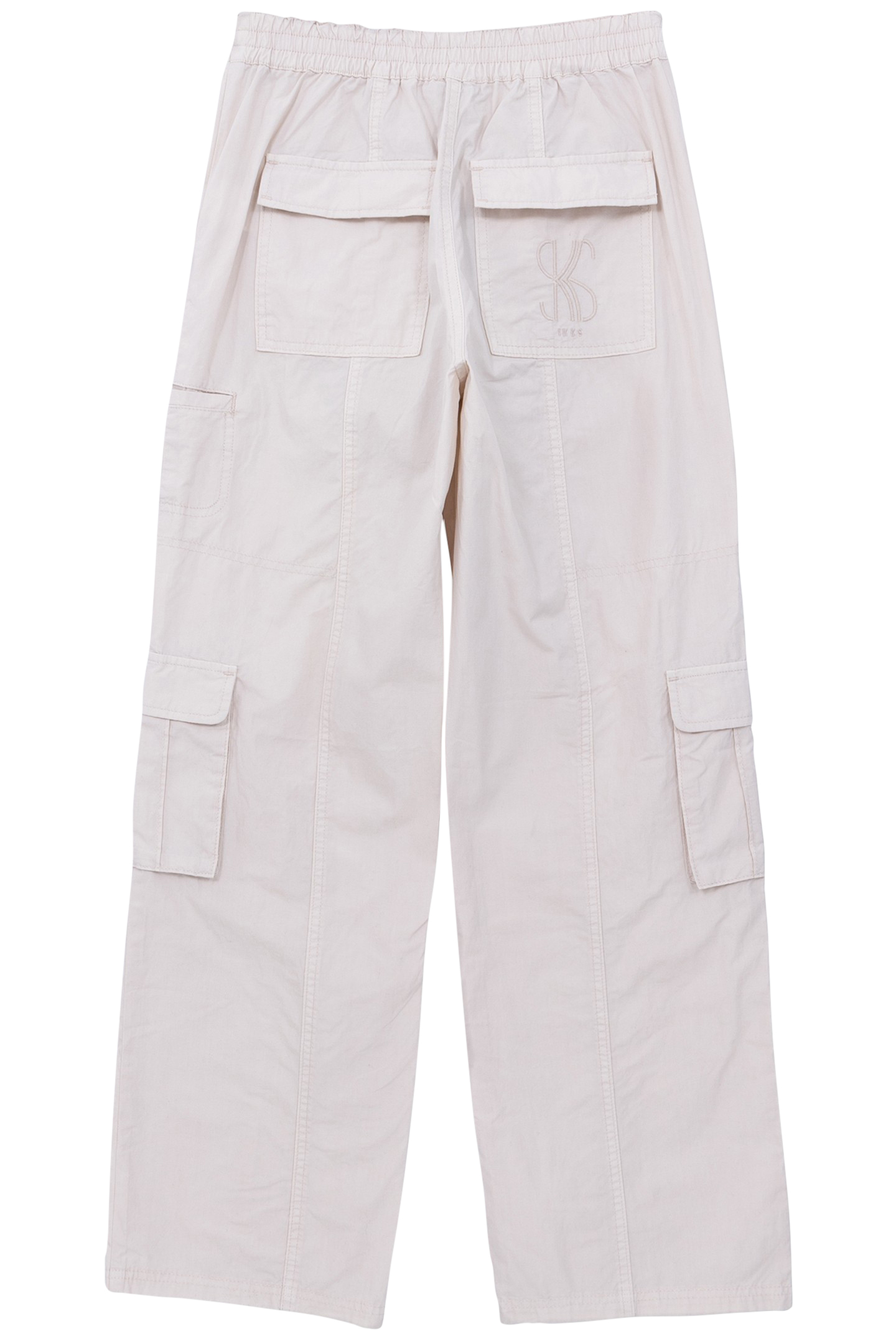 GIRL'S BATTLE UPCYCLED BEIGE PARACHUTE PANTS 2