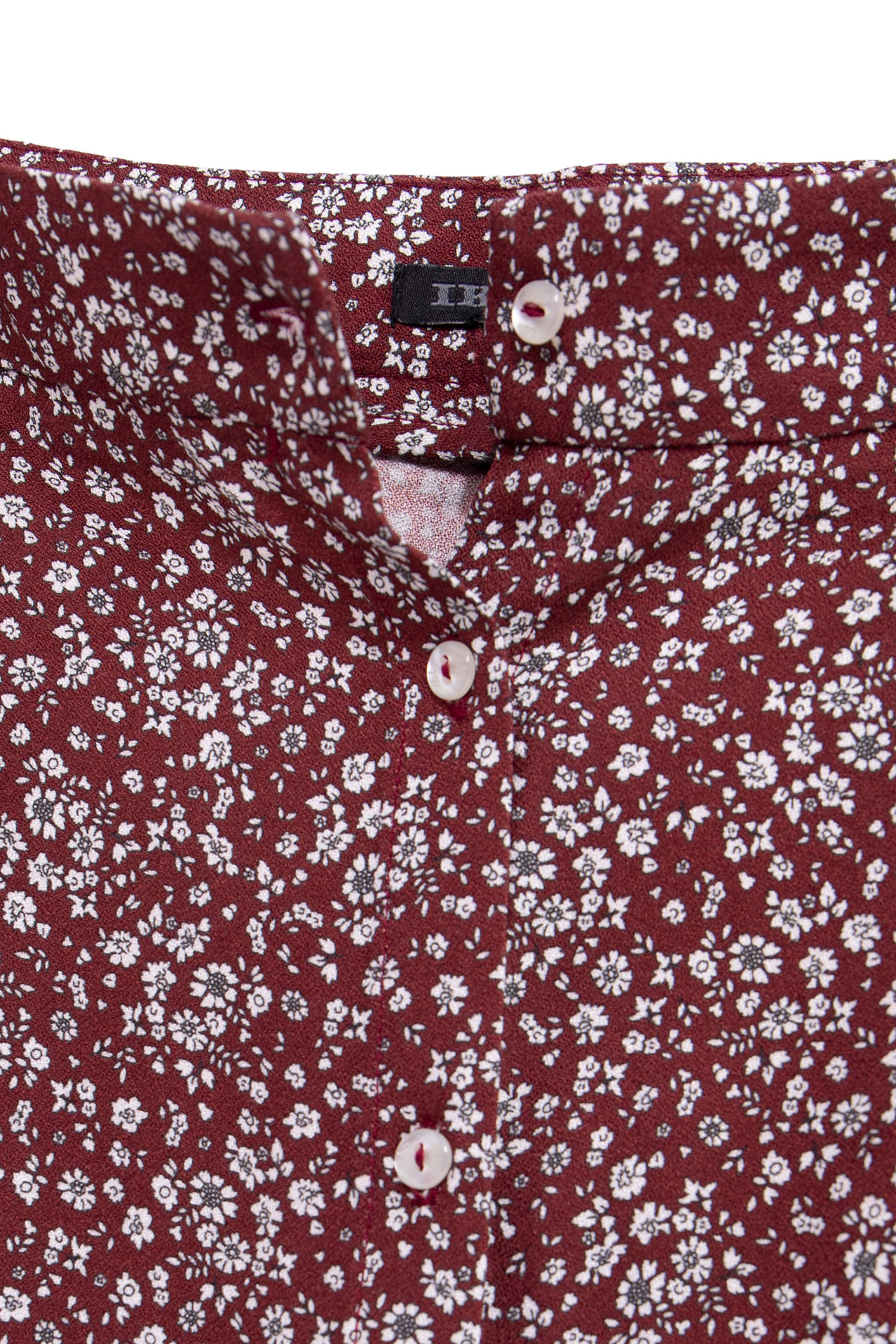 GIRLS' BURGUNDY MICRO FLORAL PRINT LONG SKIRT 4