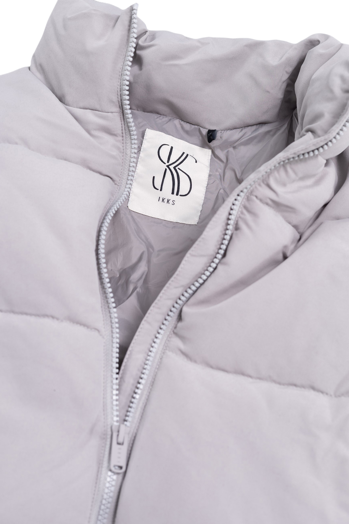 GIRL'S SHORT RECYCLED GREY QUILTED DOWN JACKET 4