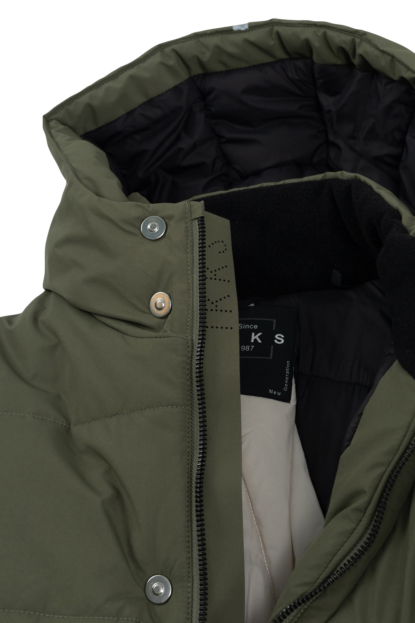 BOY'S LONG KHAKI QUILTED DOWN JACKET 5