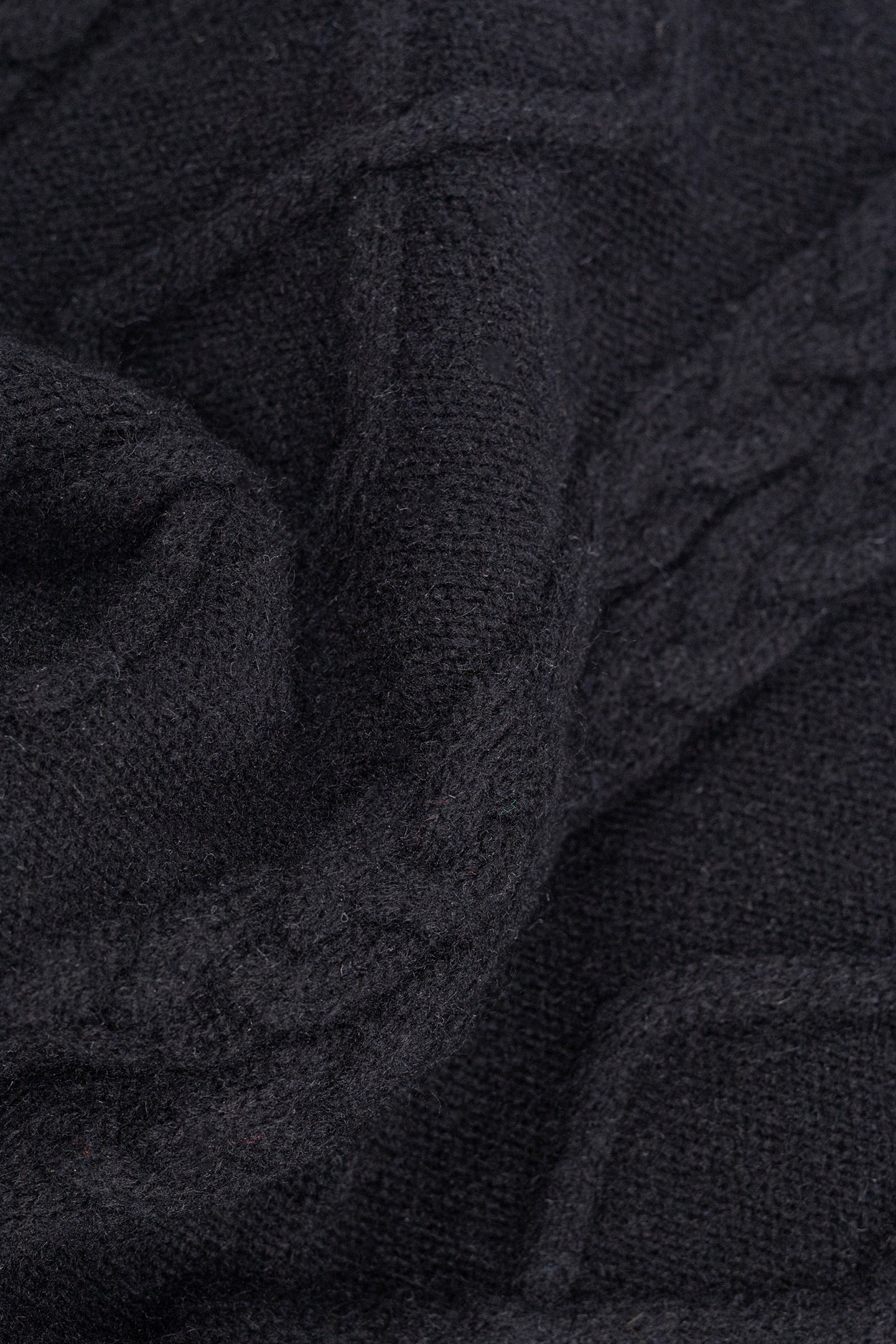 GIRL'S BLACK CABLE-KNIT HOODED SWEATER 6