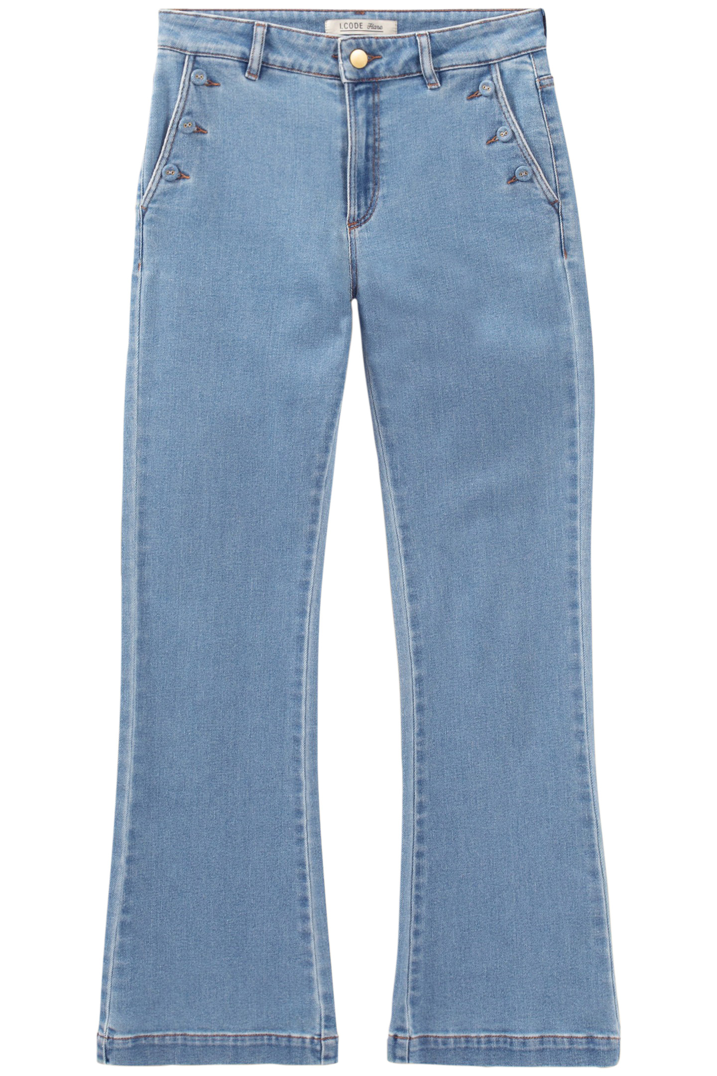 AUTHENTIC FLARED JEANS WITH BUTTONED POCKETS 4