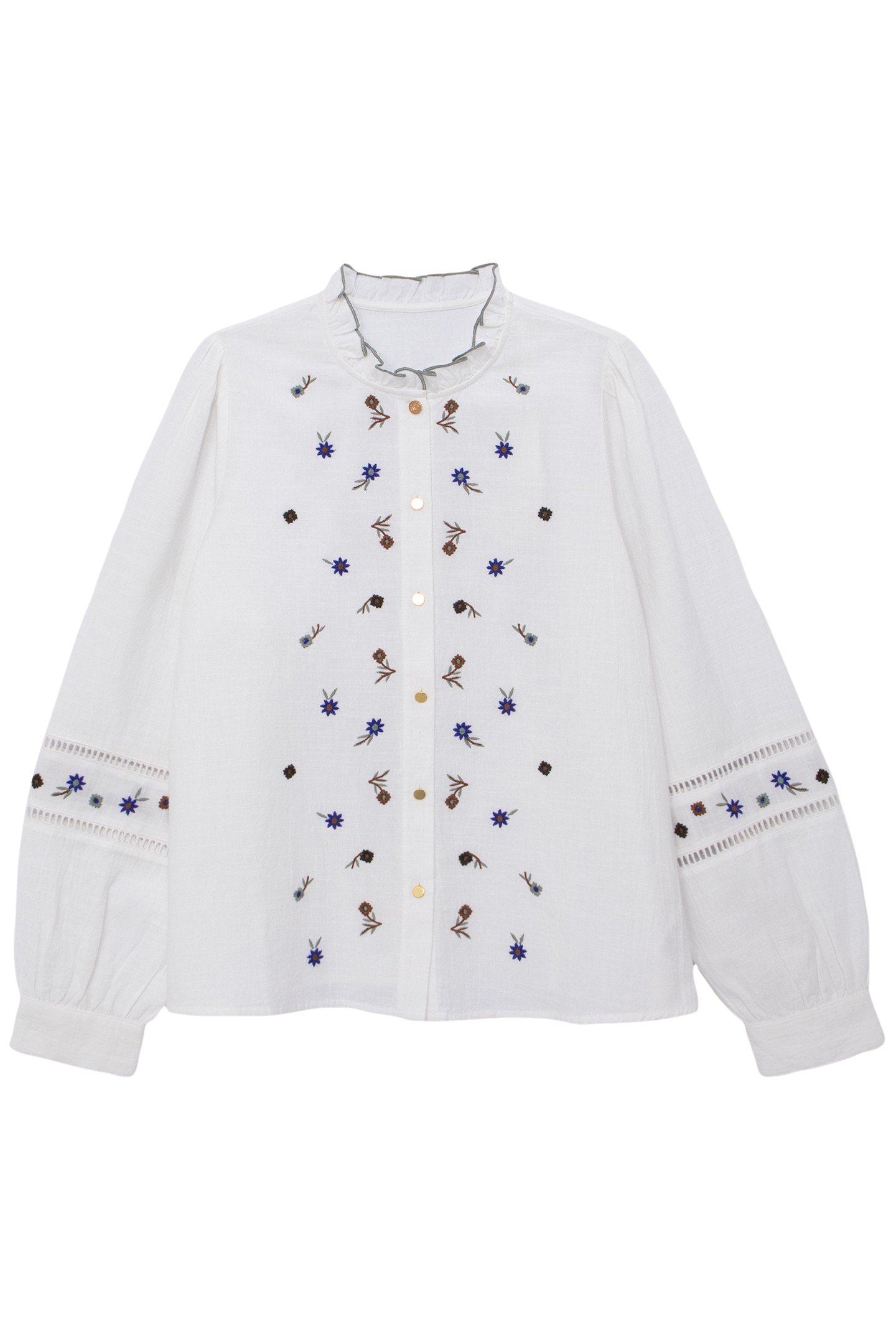 OFF-WHITE BLOUSE WITH FLOWER EMBROIDERY 3