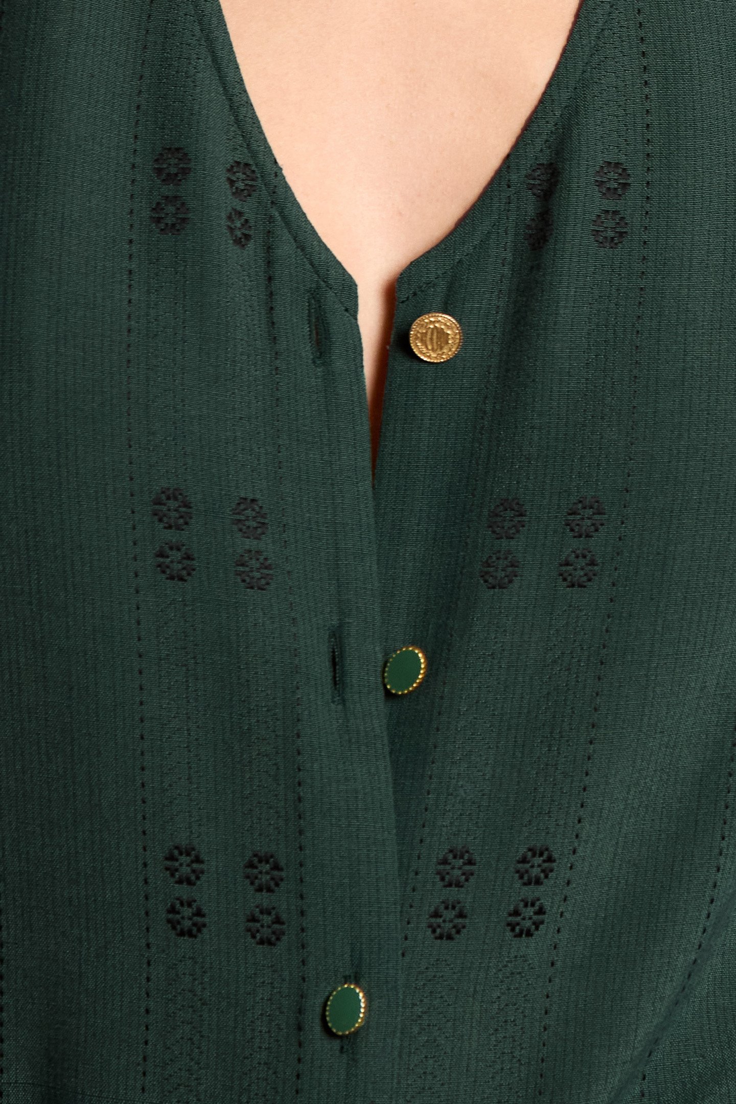 NIGHT GREEN EMBROIDERED BLOUSE 7