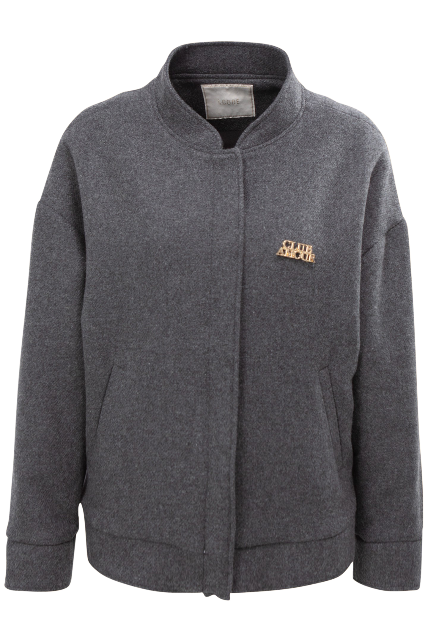 CHARCOAL VARSITY-STYLE COAT 3