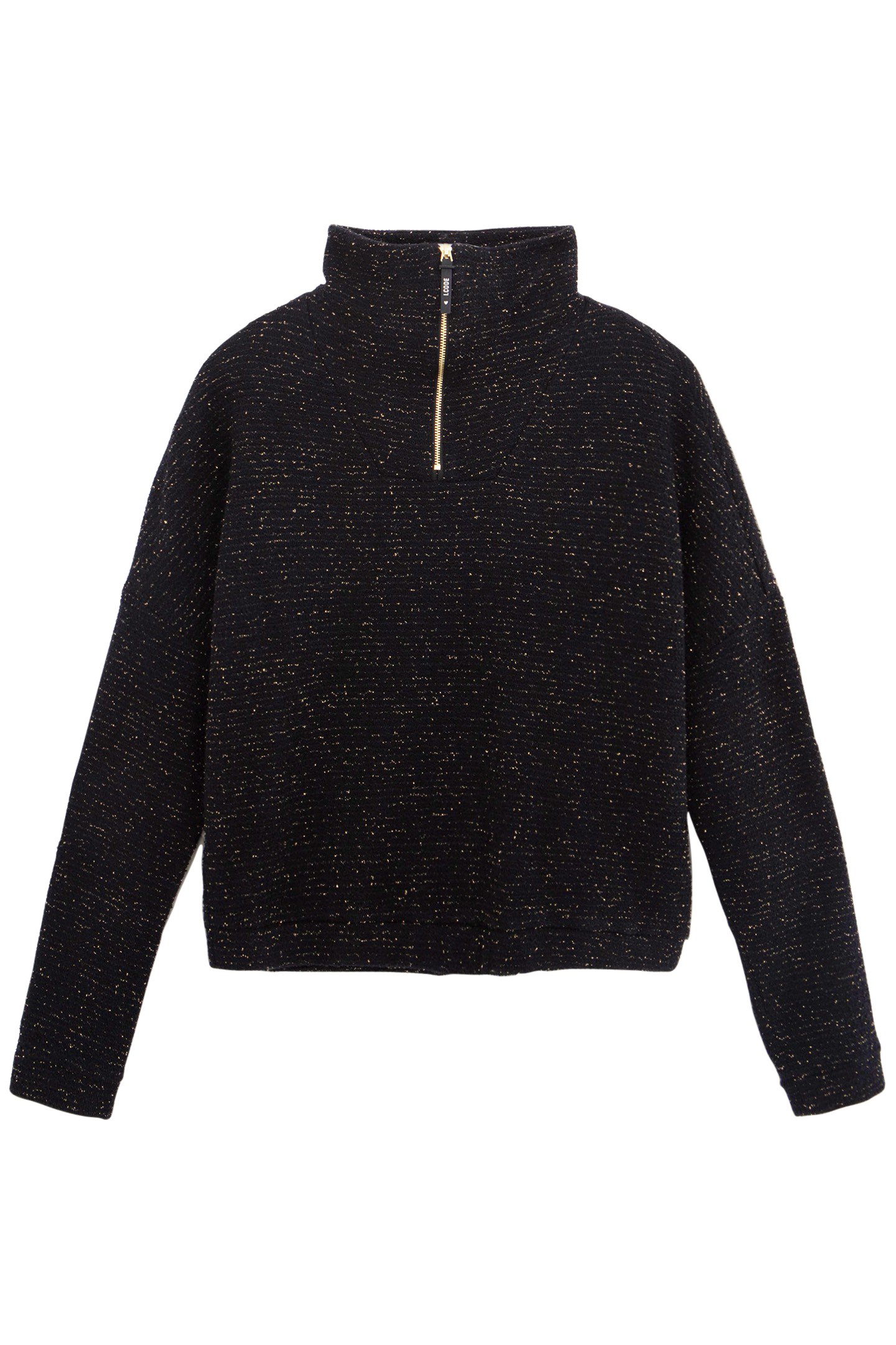 BLACK SWEATER WITH GOLD METALLIC STRIPES I.CODE 3