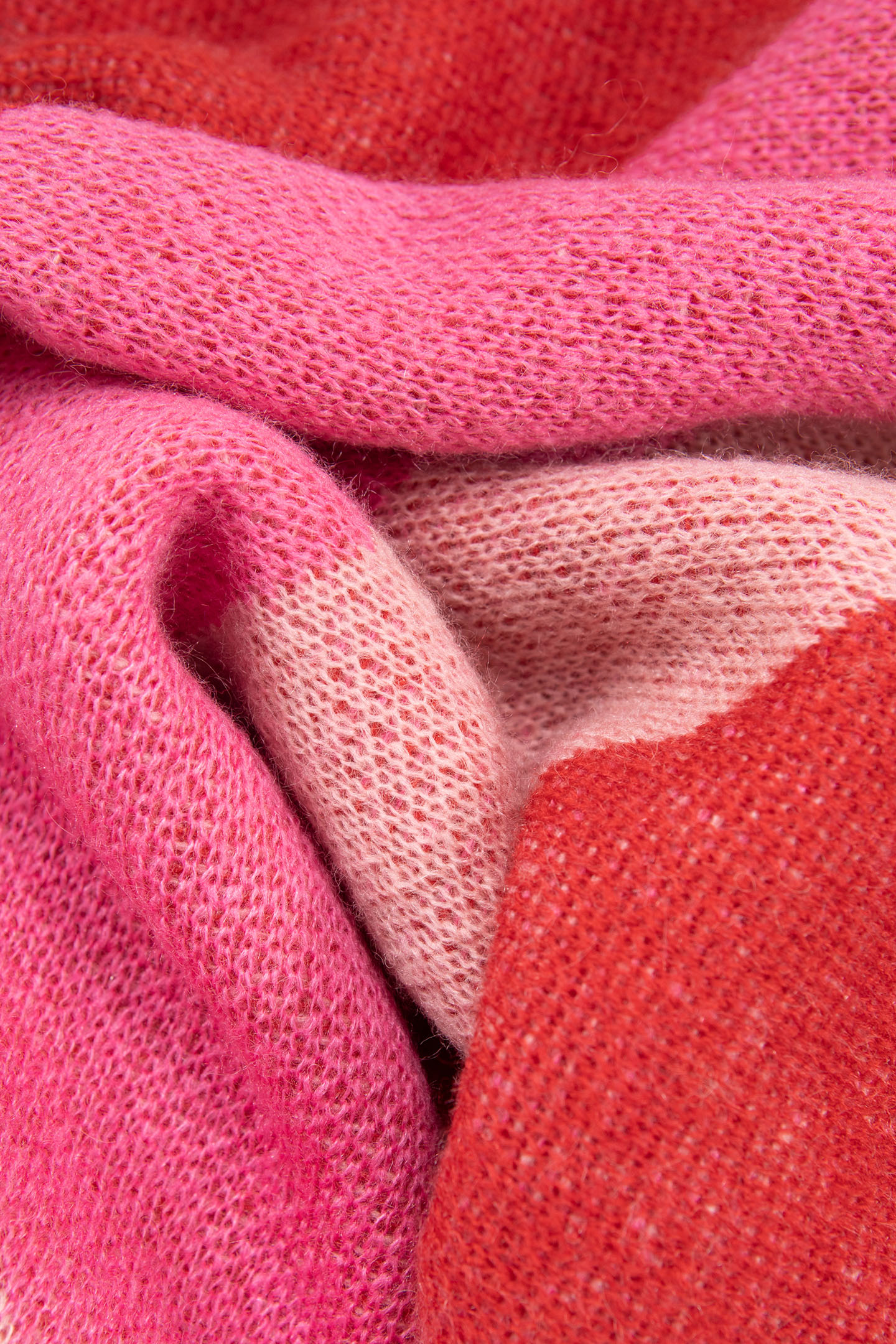 RED JACQUARD SWEATER WITH COLOR BLOCK PATTERN 6