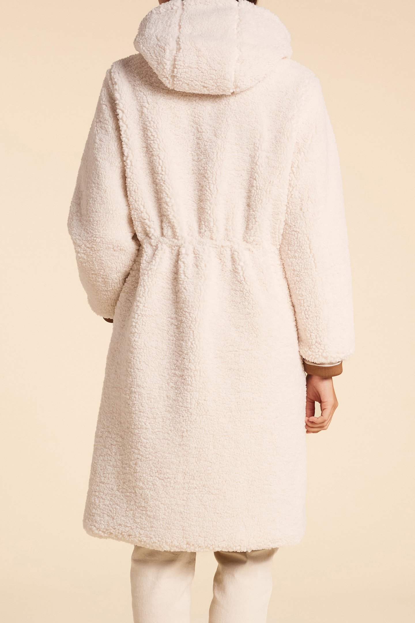 ECRU SHERPA AND CAMEL NYLON REVERSIBLE PARKA 2