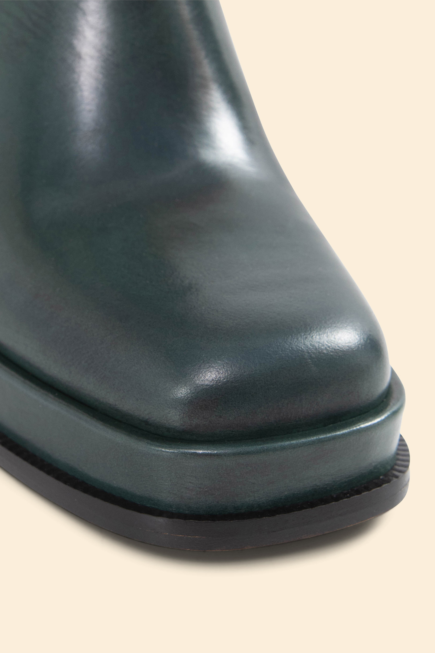 NIGHT GREEN LEATHER BOOTS 5