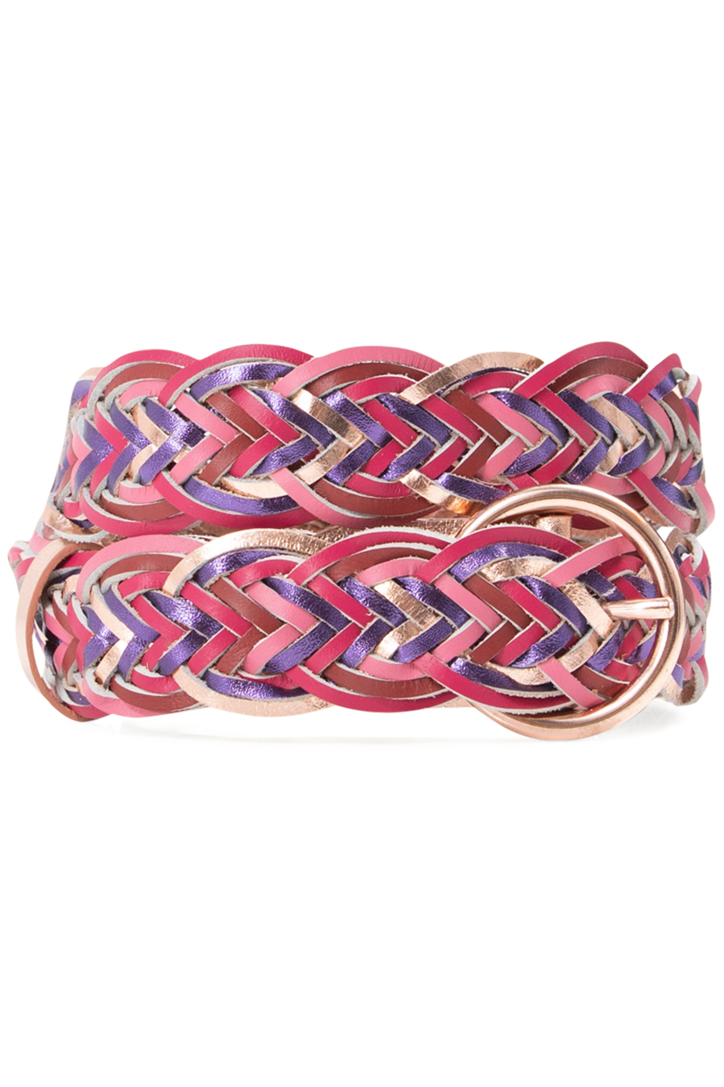 DARK PURPLE BRAIDED LEATHER BELT 1