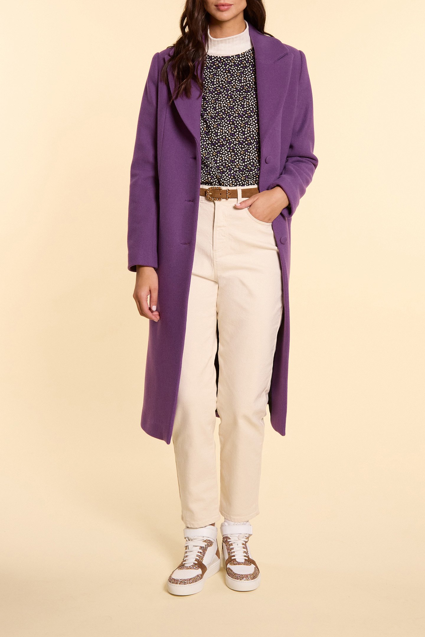 DARK PURPLE LONG COAT by ICODE