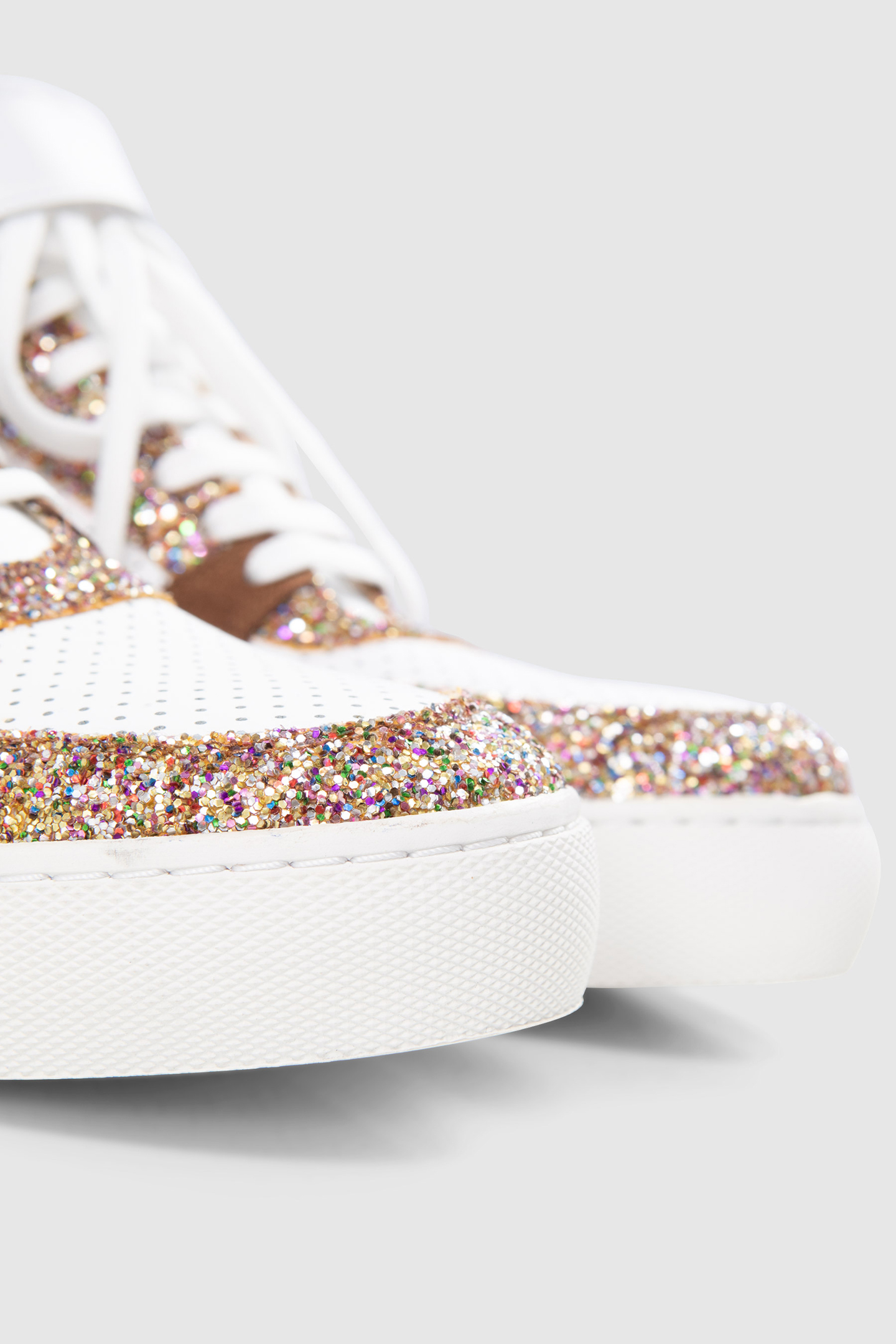 HIGH-TOP BROWN AND WHITE SEQUINED SNEAKERS 6