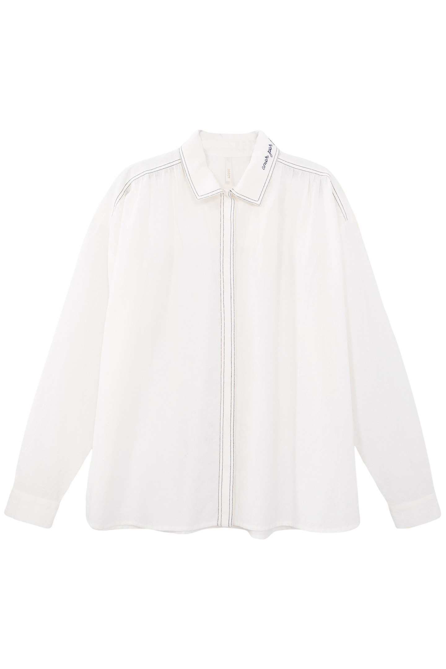 ECRU JACQUARD DOUBLE-STITCHED SHIRT 1